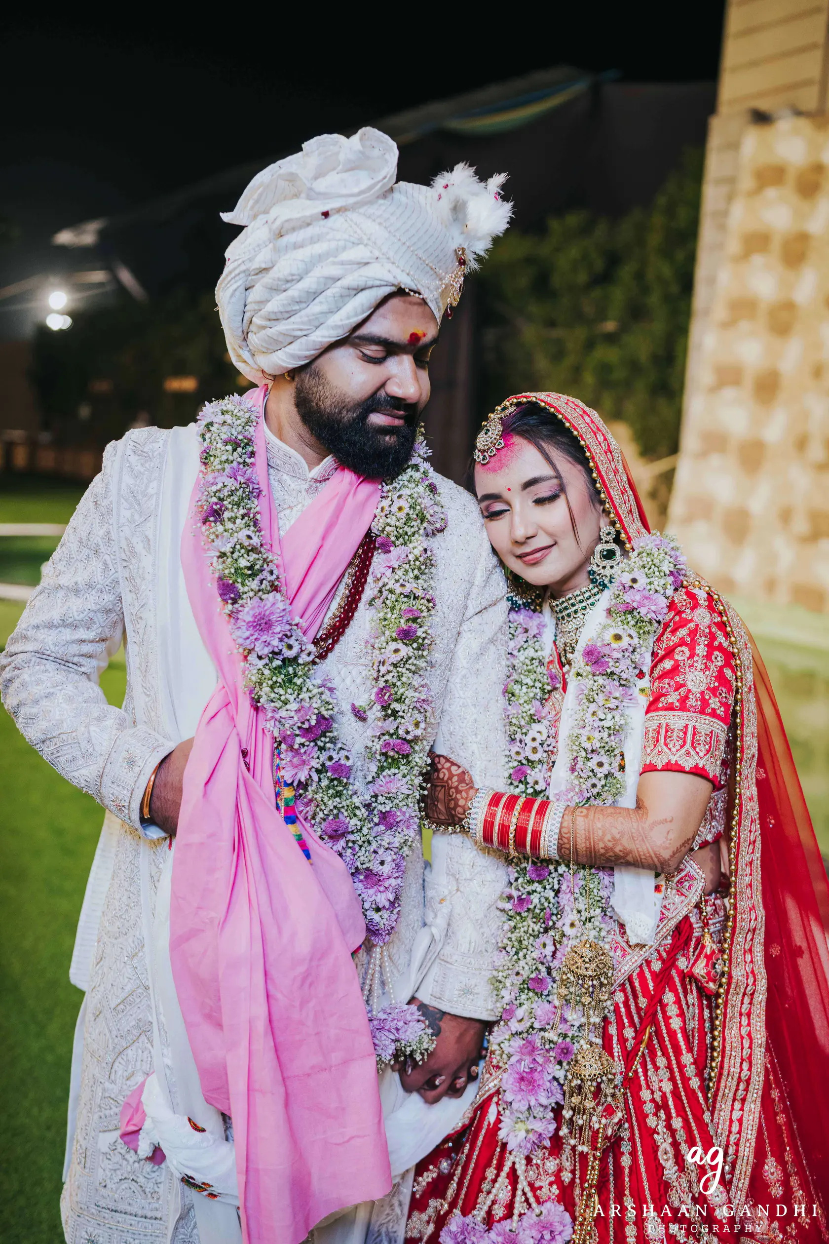 Adarsh and Mallika photographed together during their wedding day