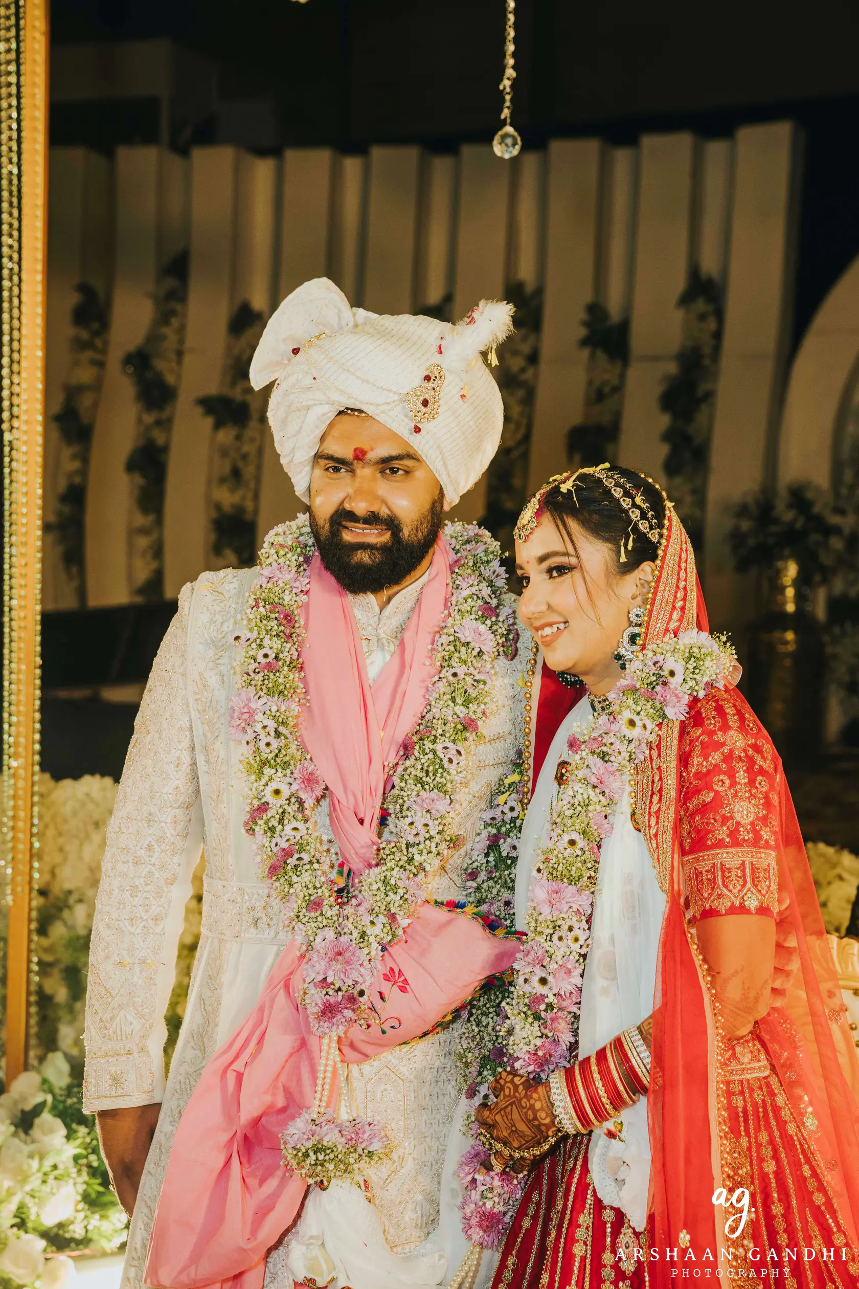 Adarsh and Mallika photographed together during their wedding day