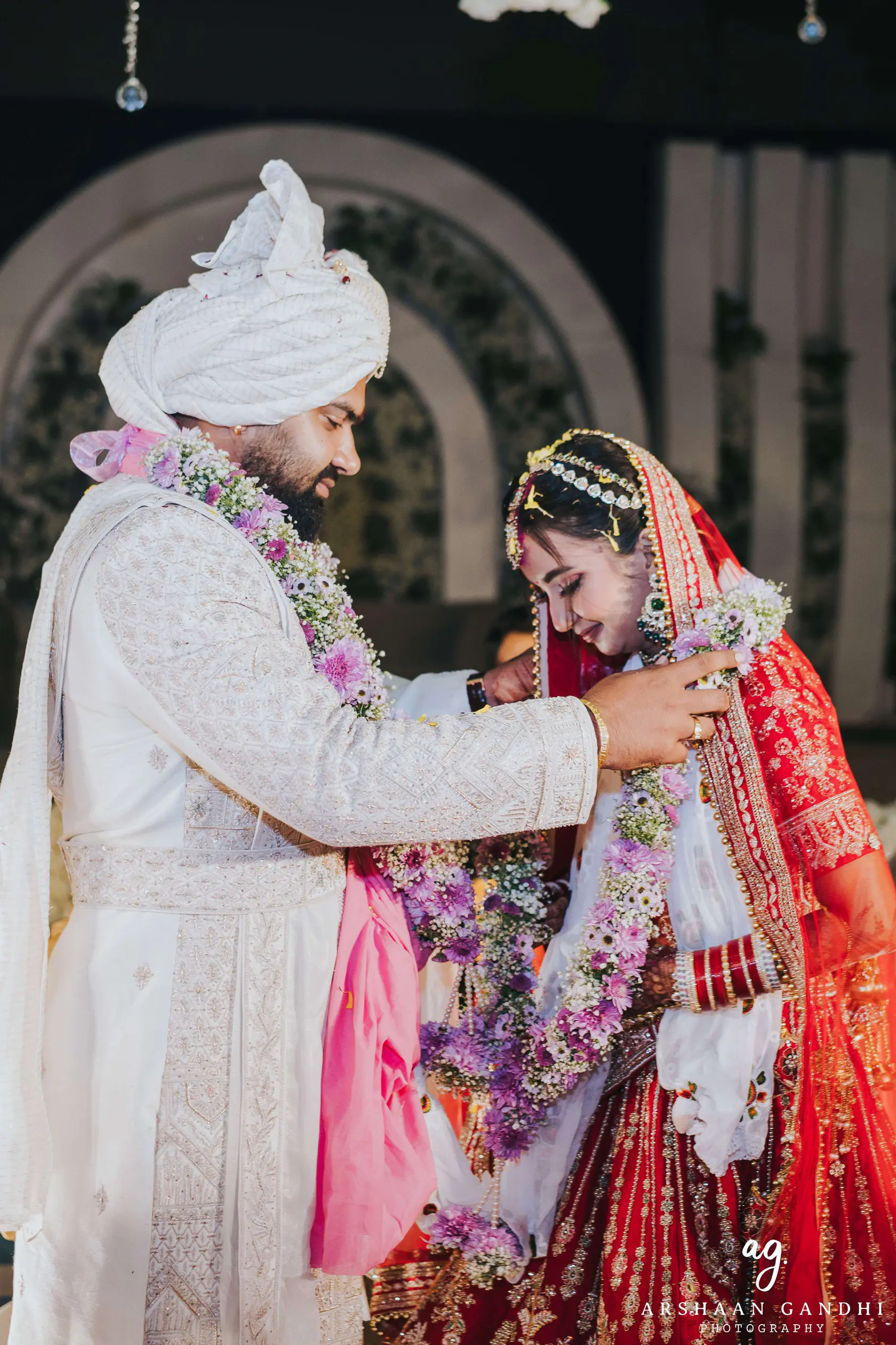 Adarsh and Mallika photographed together during their wedding day