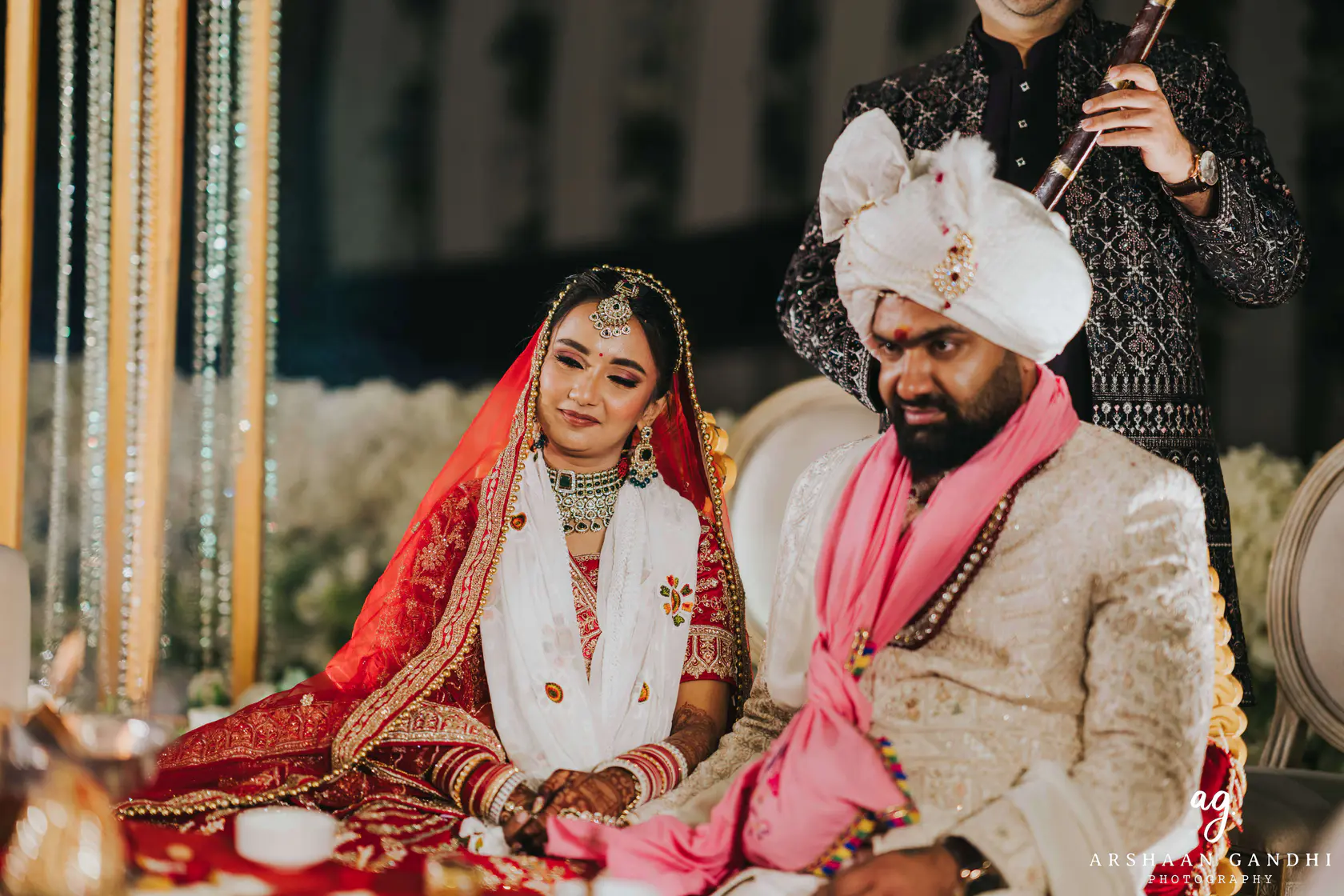 Adarsh and Mallika photographed together during their wedding day