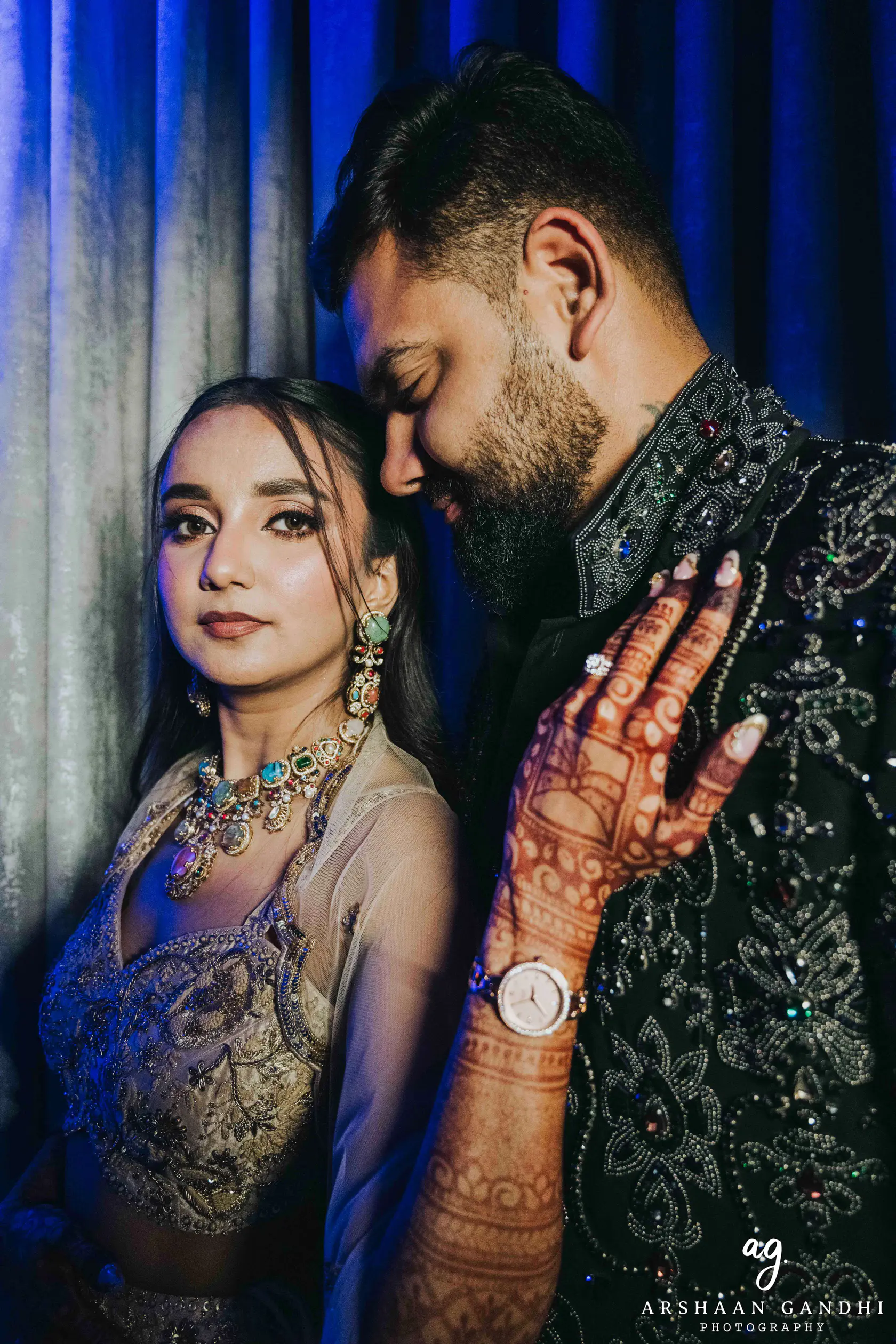 Adarsh and Mallika photographed together during their wedding day