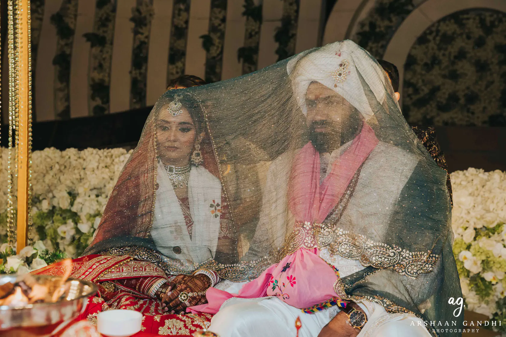 Adarsh and Mallika photographed together during their wedding day
