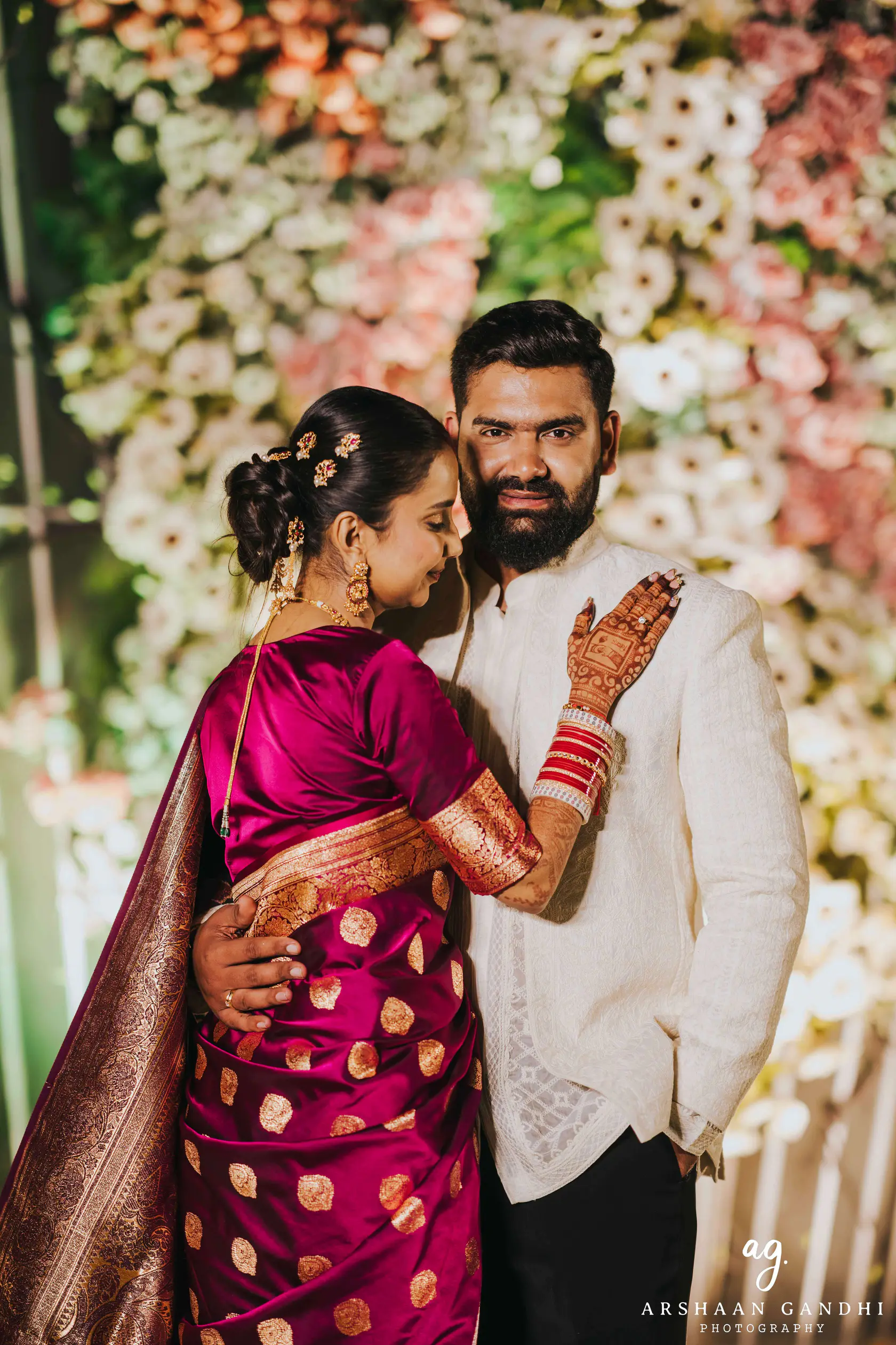 Adarsh and Mallika photographed together during their wedding day