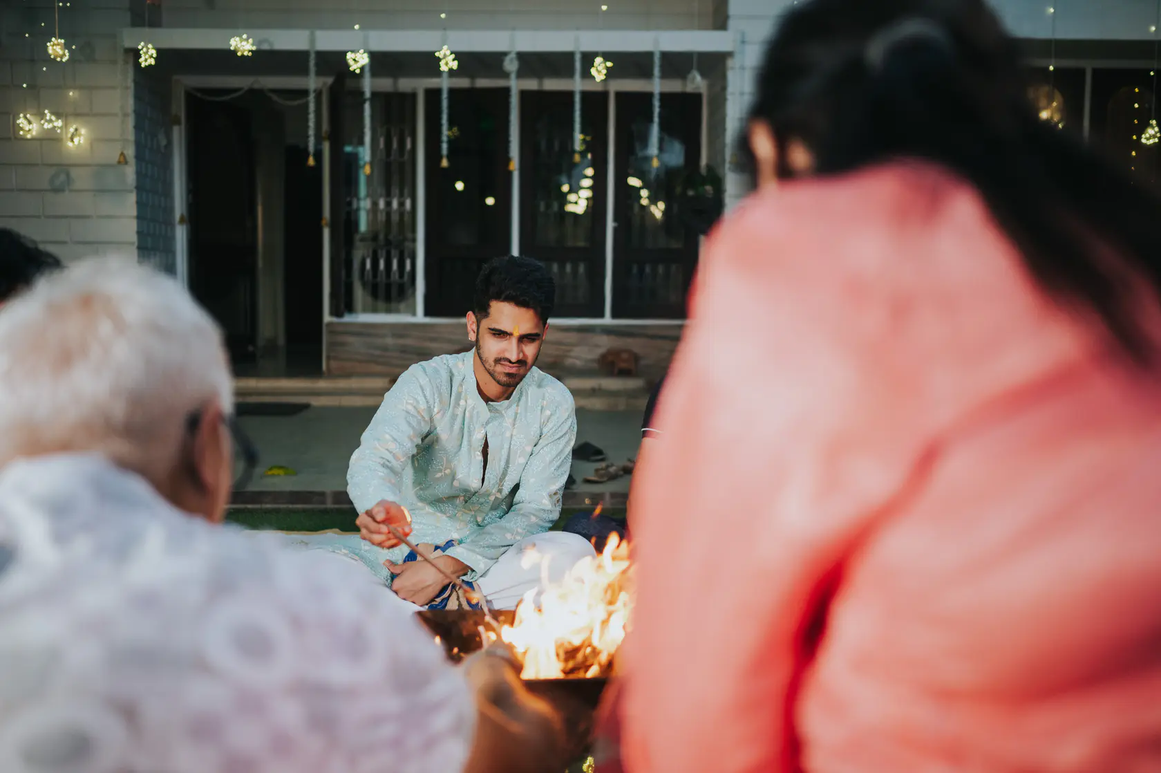 Portrait from Arshaan and Aparna's groom's mehendi