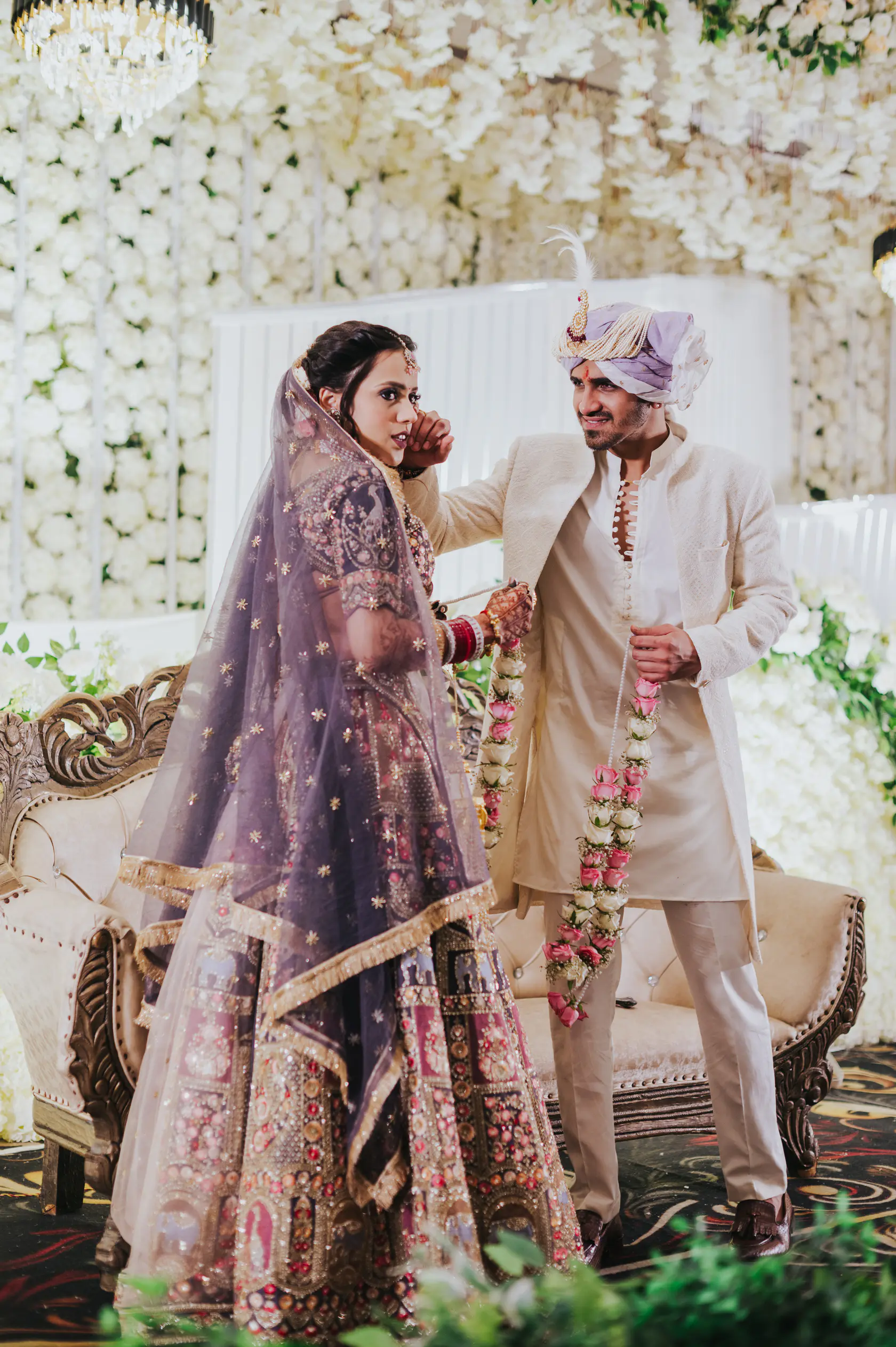 Arshaan and Aparna photographed together during their wedding day
