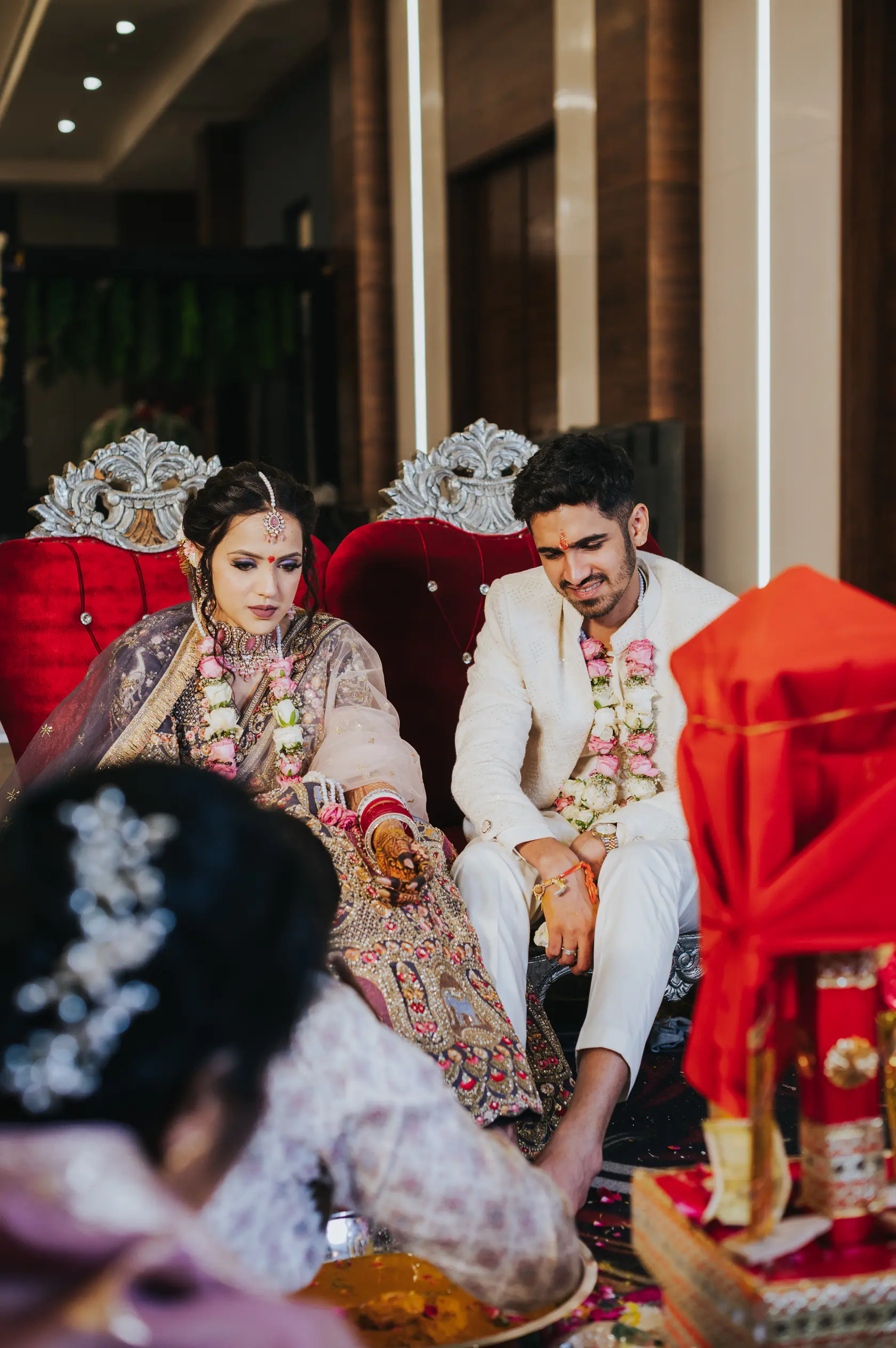 Arshaan and Aparna photographed together during their wedding day