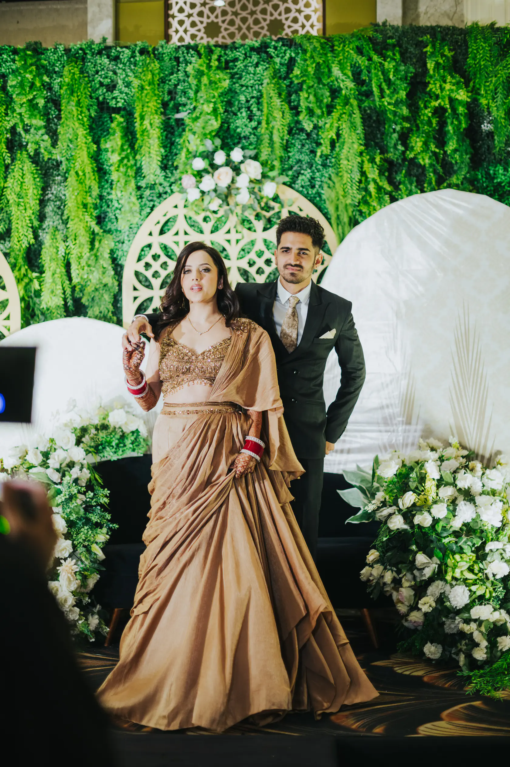 Arshaan and Aparna photographed together during their reception