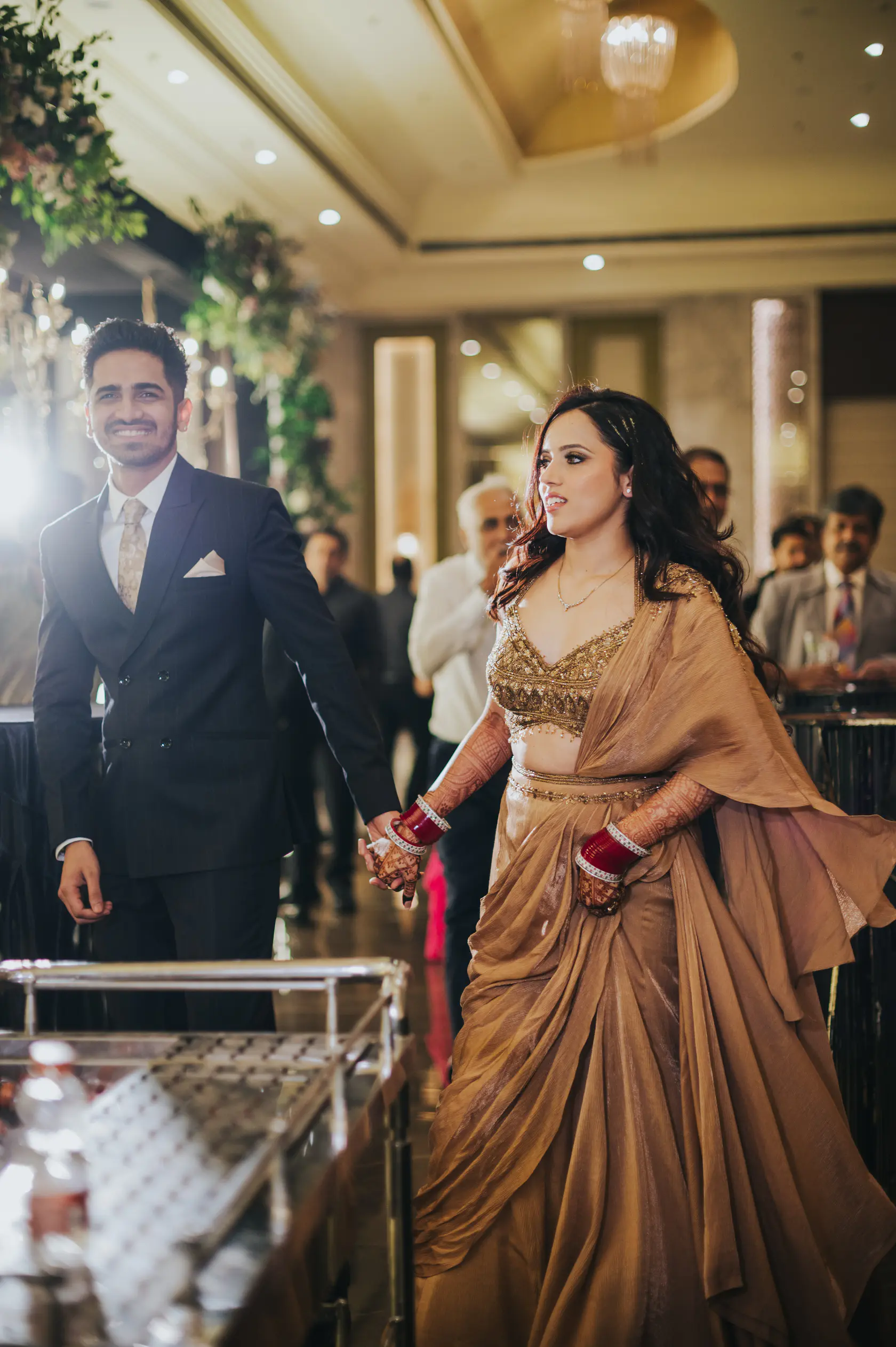 Arshaan and Aparna photographed together during their reception