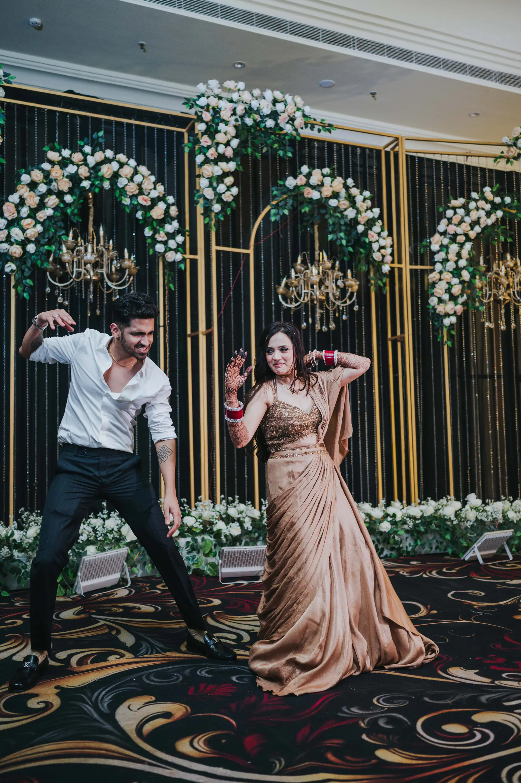 Arshaan and Aparna photographed together during their reception