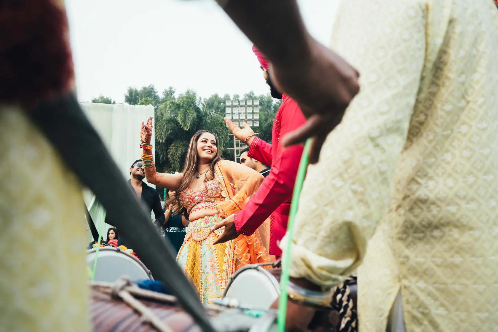 Portrait from Indraneel and Sanchita's paath & mehendi