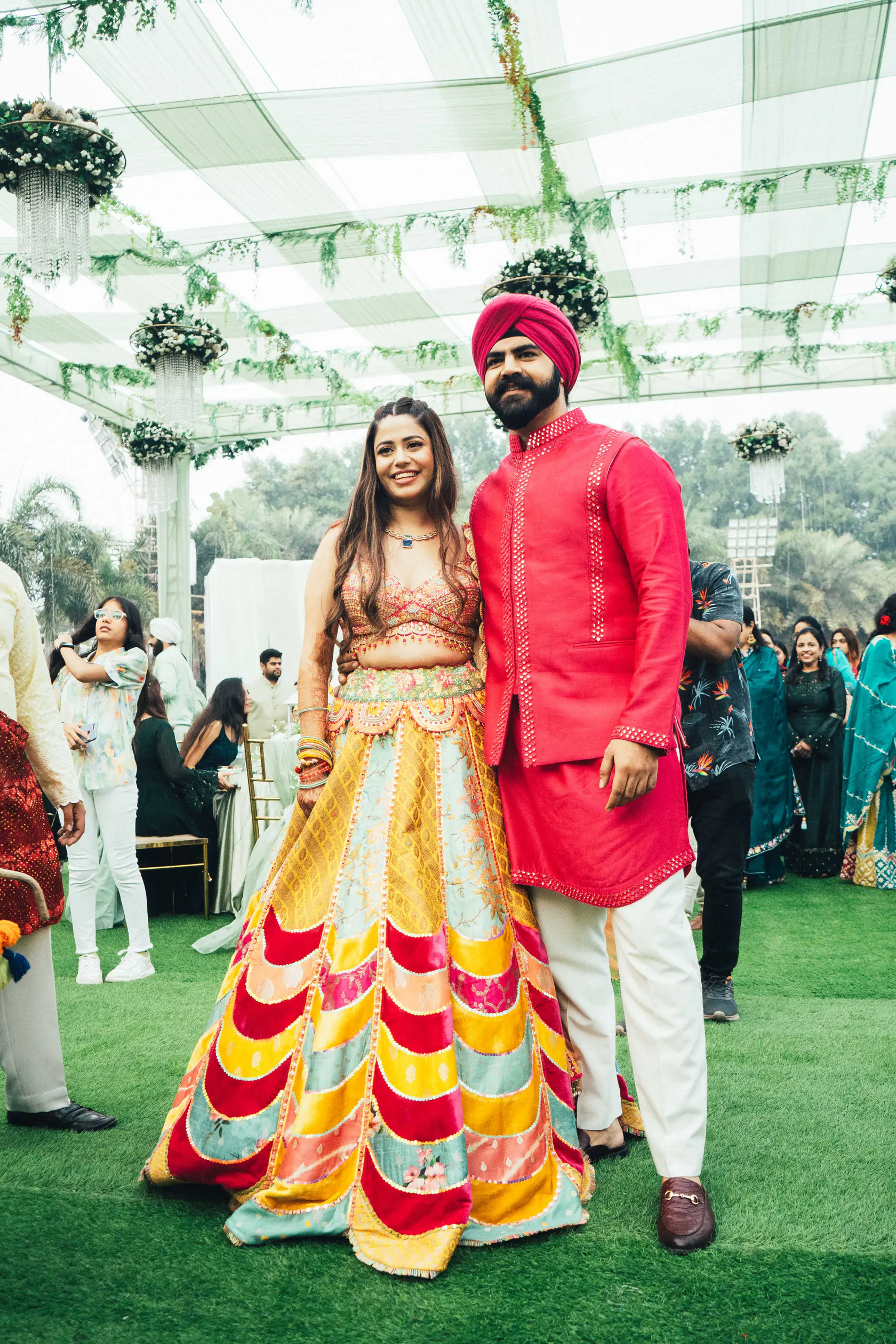 Indraneel and Sanchita photographed together during their paath & mehendi