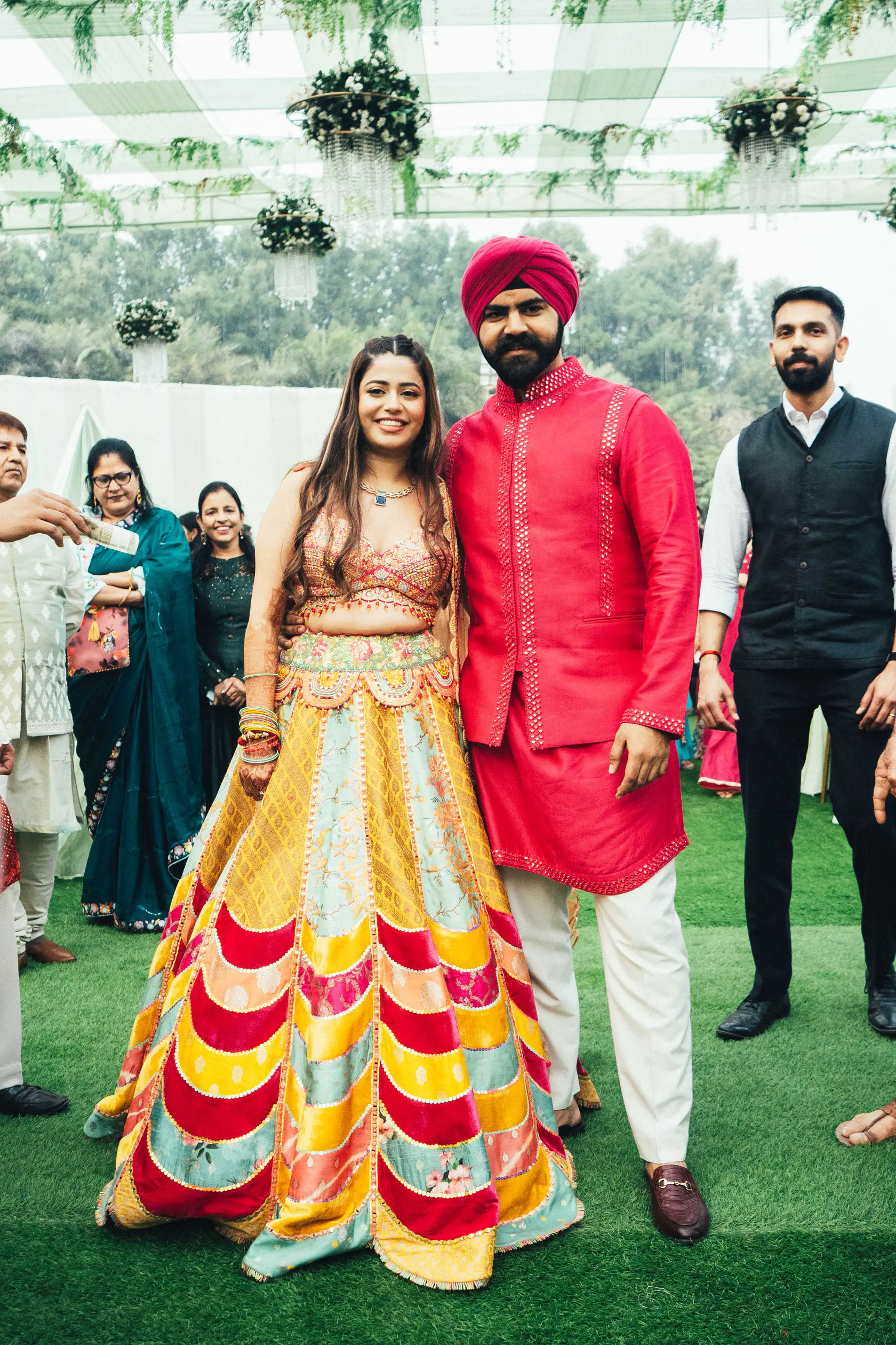 Indraneel and Sanchita photographed together during their paath & mehendi
