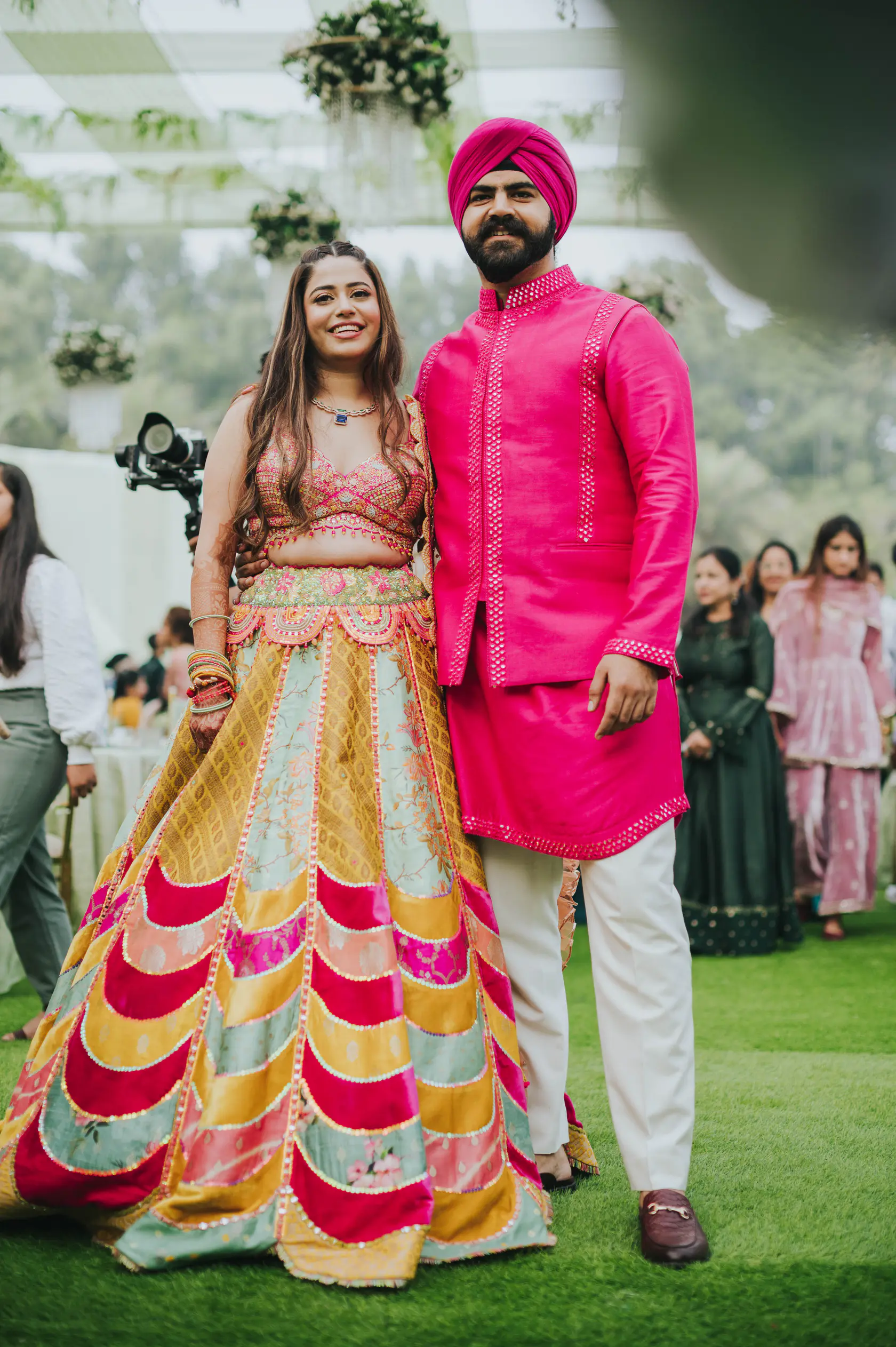 Indraneel and Sanchita photographed together during their paath & mehendi