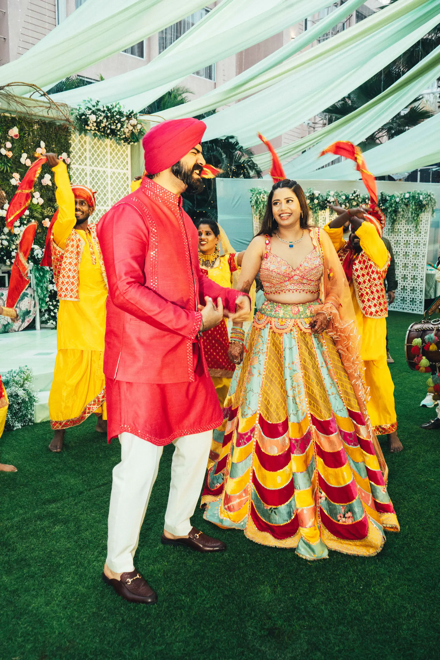 Portrait from Indraneel and Sanchita's paath & mehendi