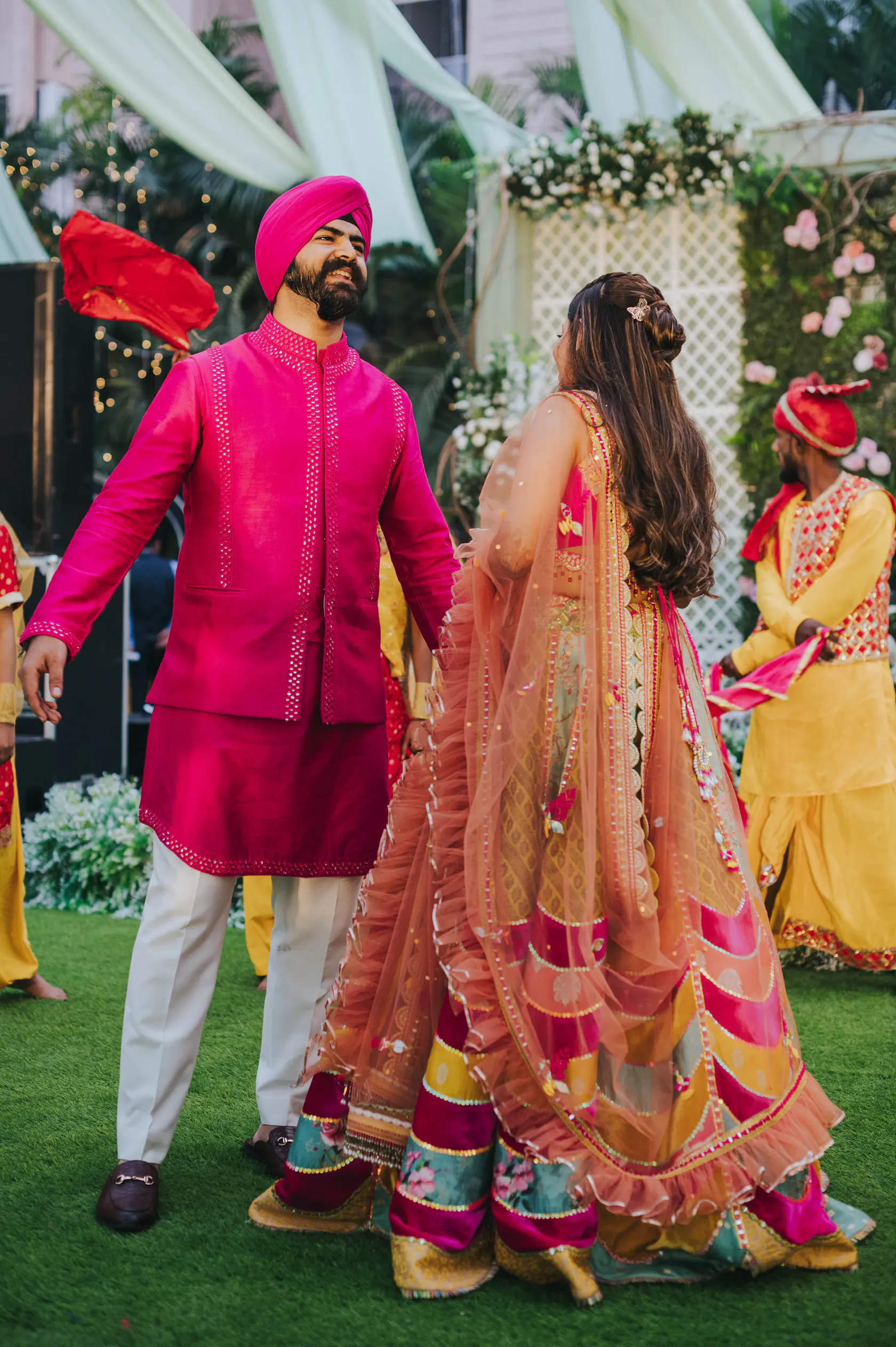 Portrait from Indraneel and Sanchita's paath & mehendi