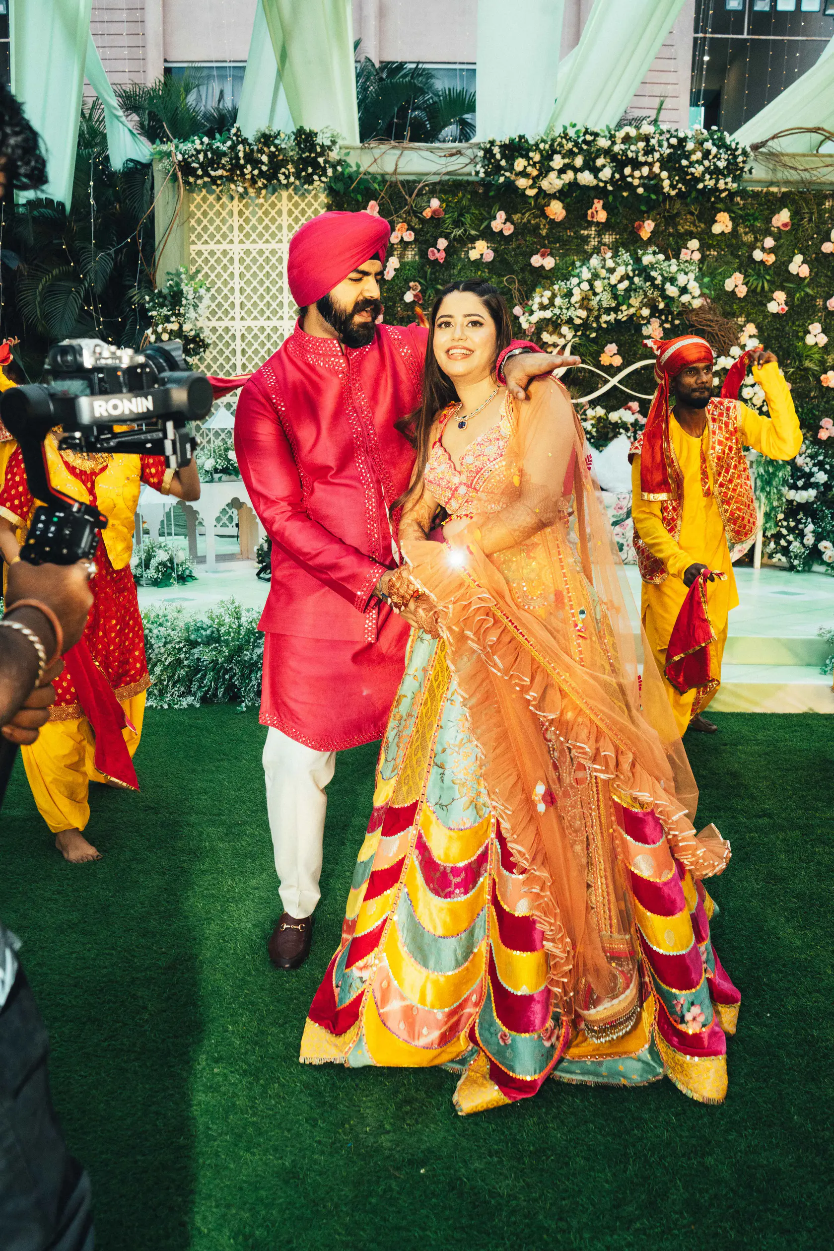 Indraneel and Sanchita photographed together during their paath & mehendi