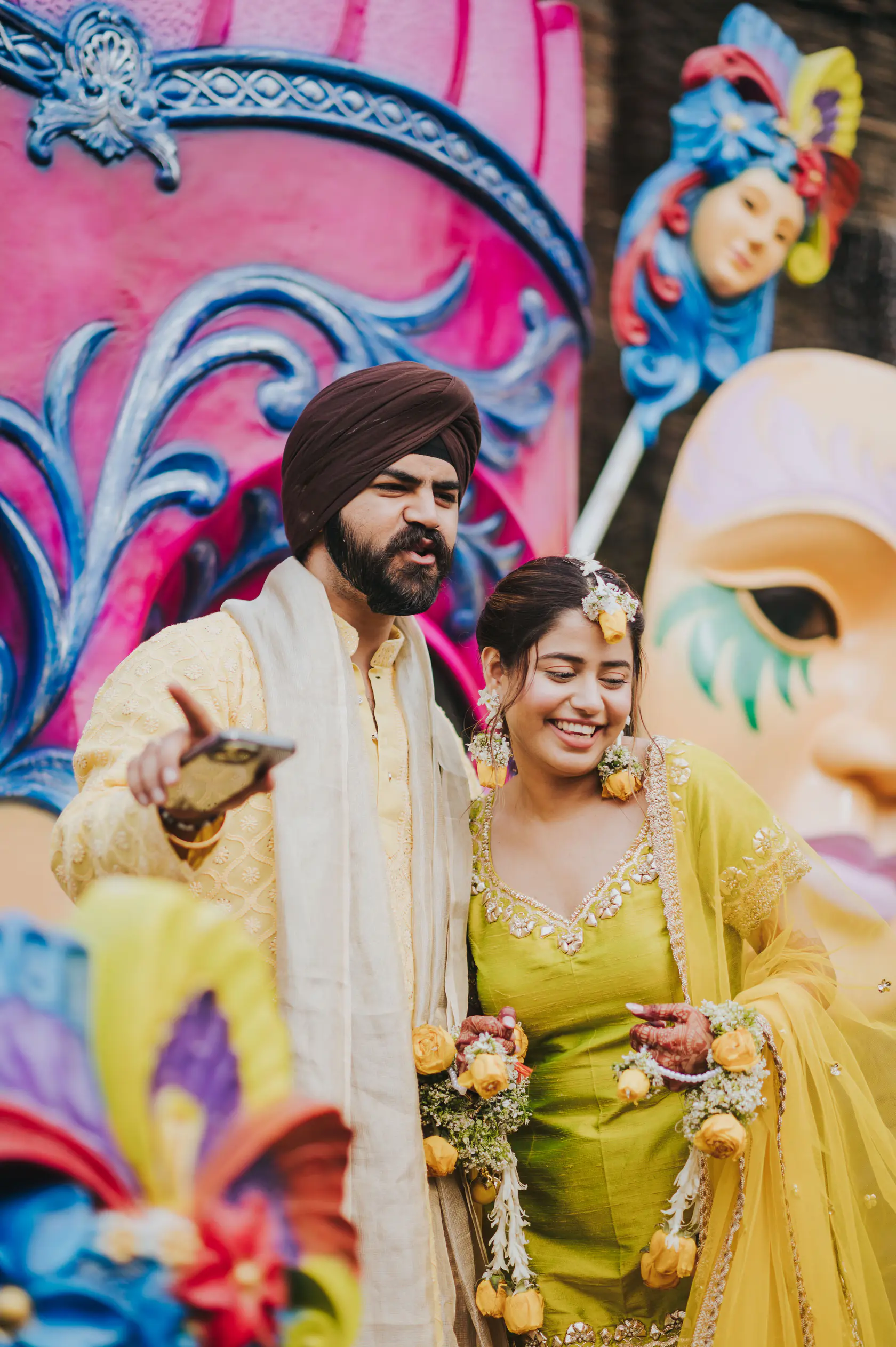 Indraneel and Sanchita photographed together during their haldi