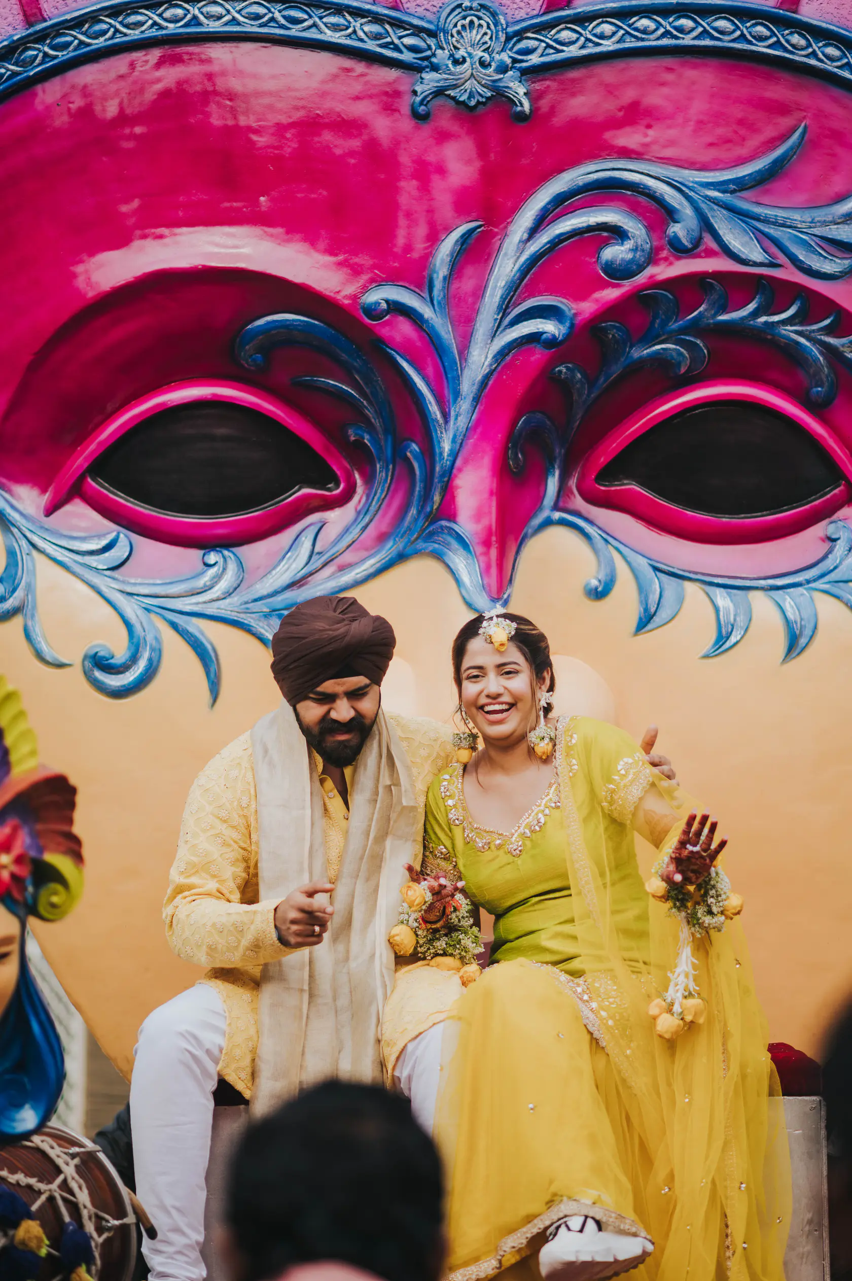 Indraneel and Sanchita photographed together during their haldi