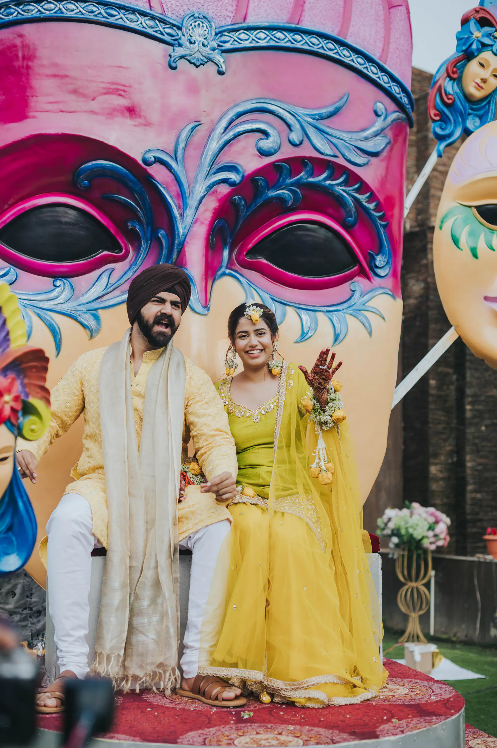 Indraneel and Sanchita photographed together during their haldi