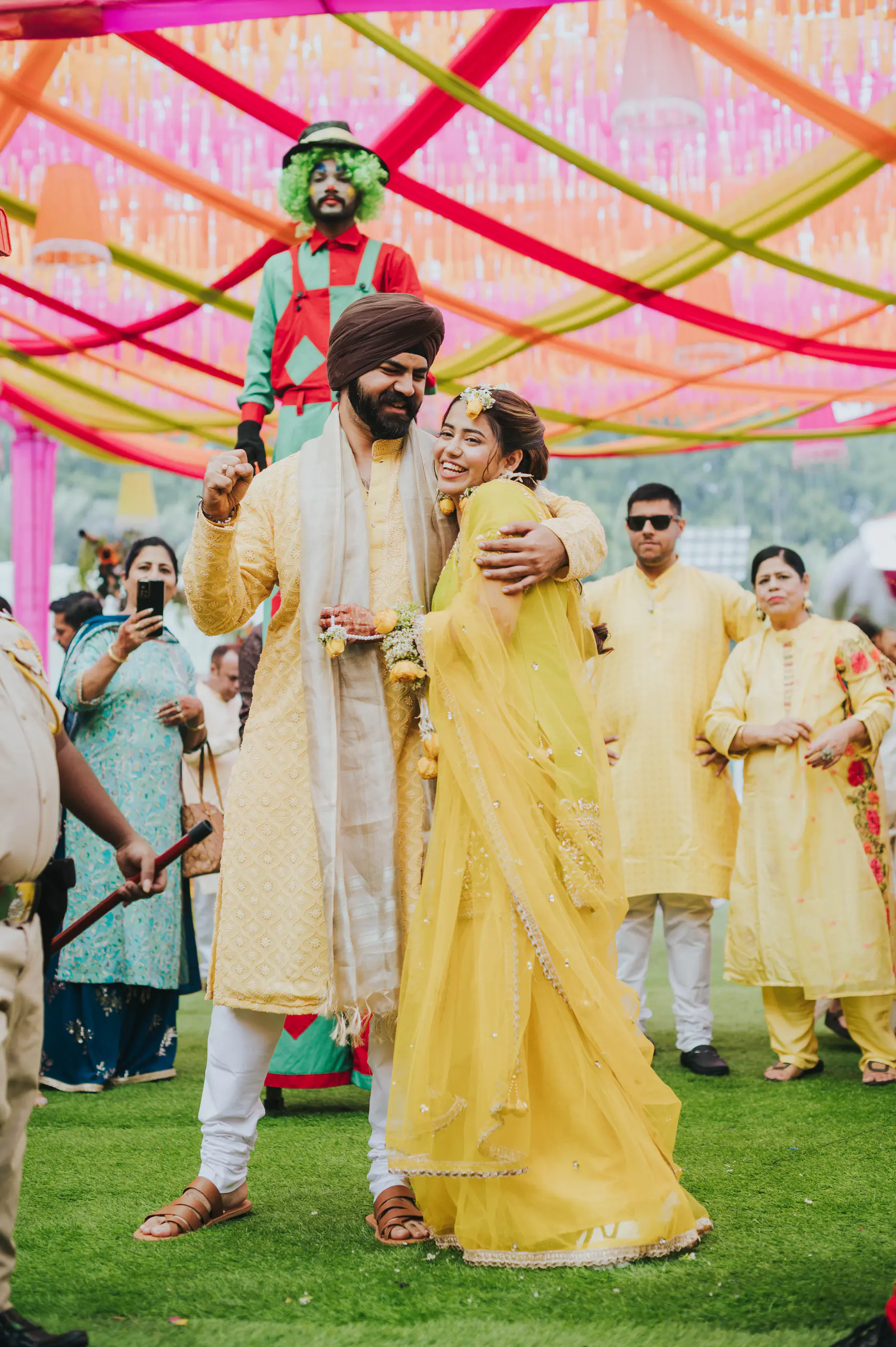 Indraneel and Sanchita photographed together during their haldi