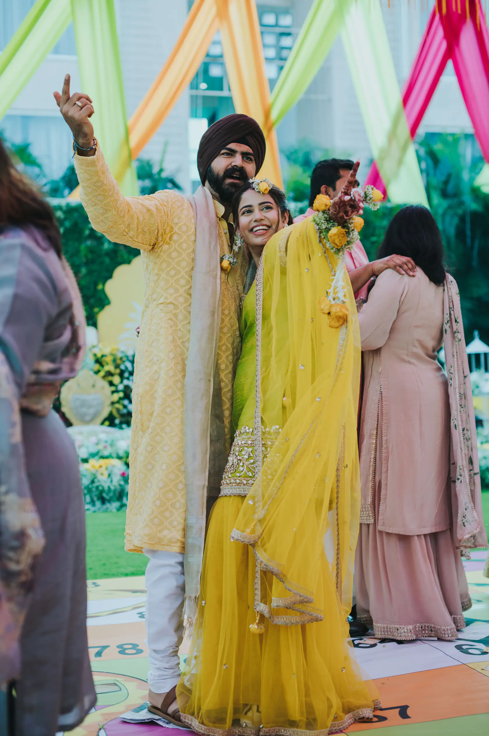 Indraneel and Sanchita photographed together during their haldi