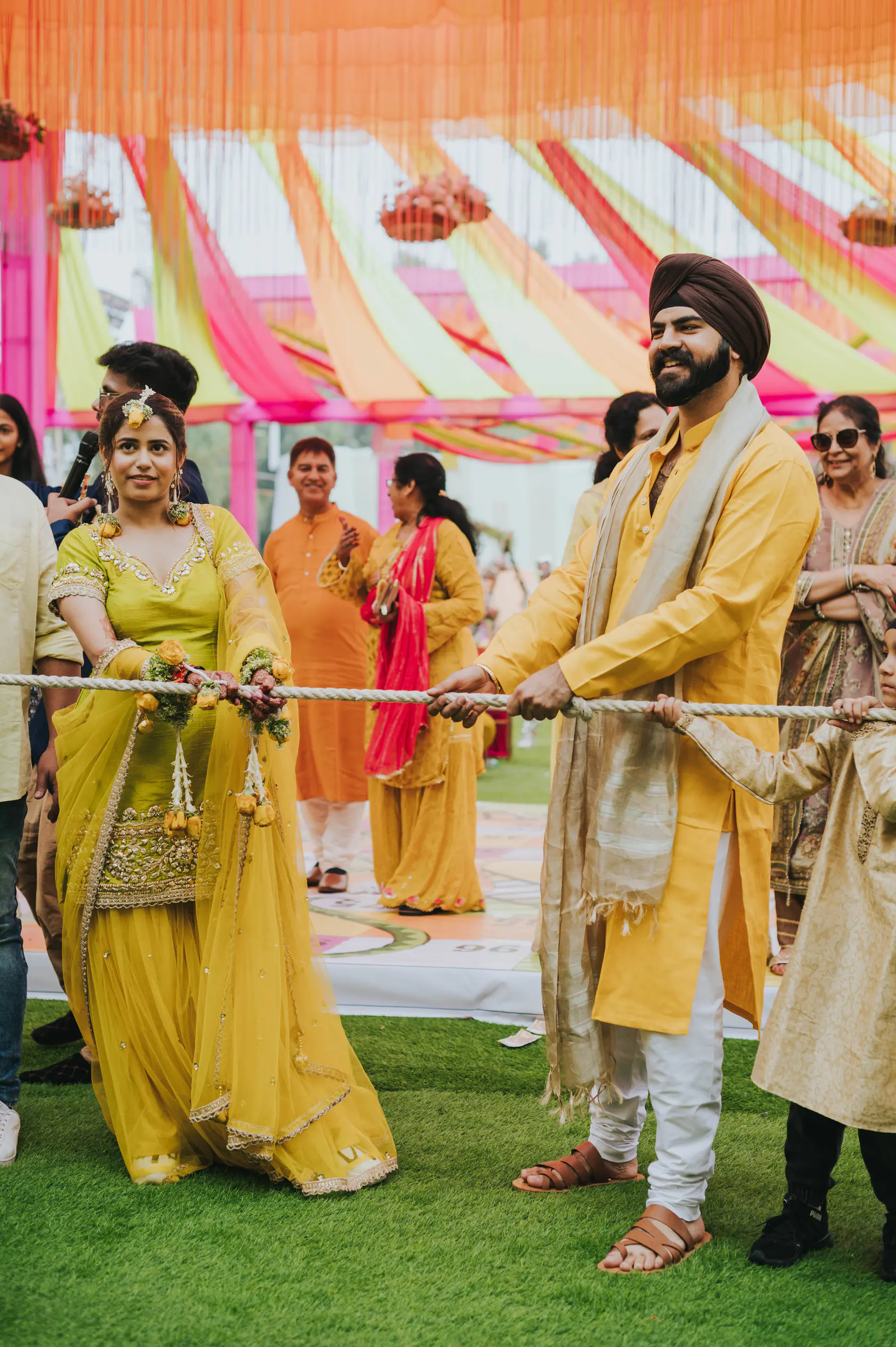 Indraneel and Sanchita photographed together during their haldi