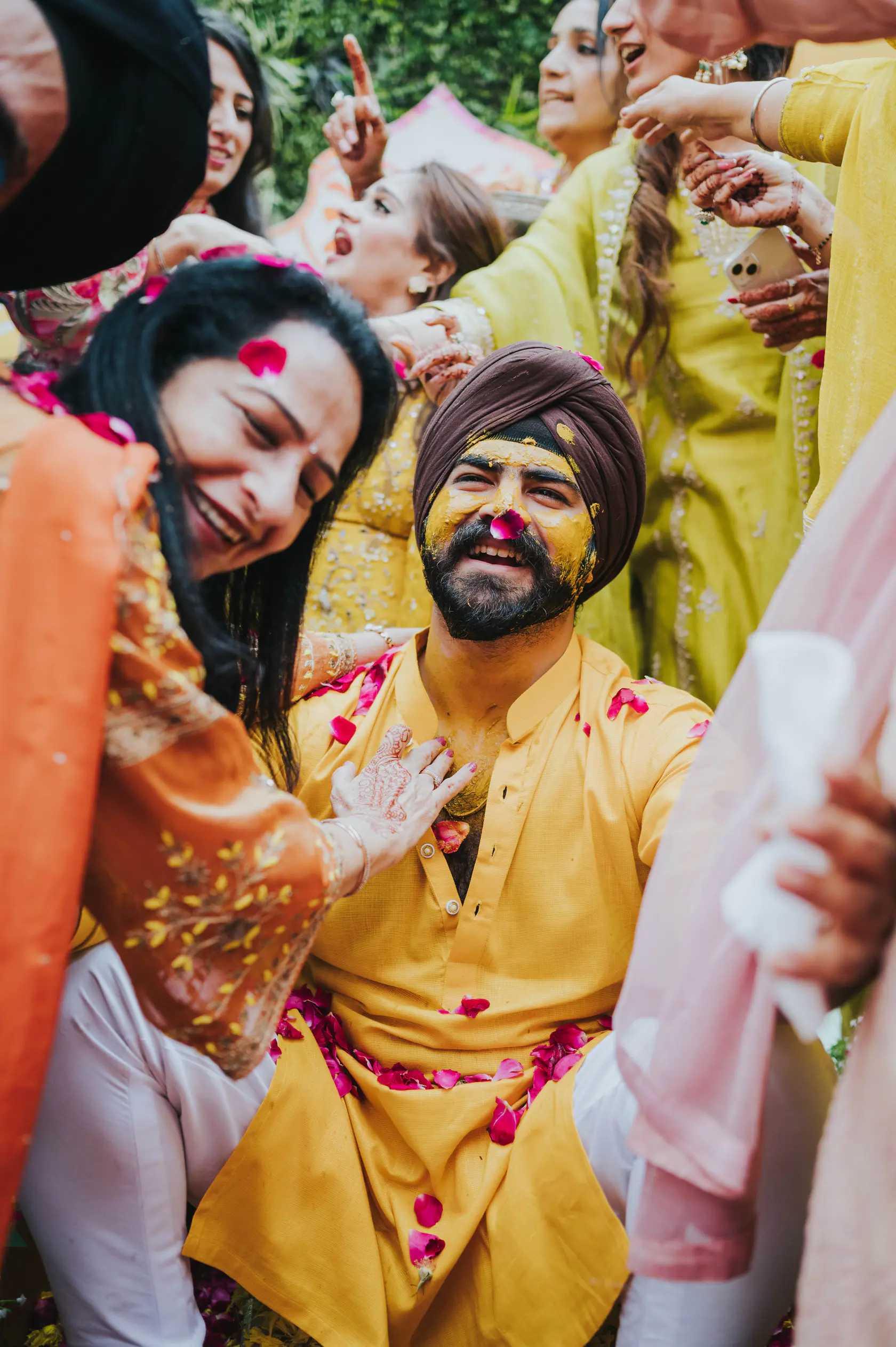 Portrait from Indraneel and Sanchita's haldi