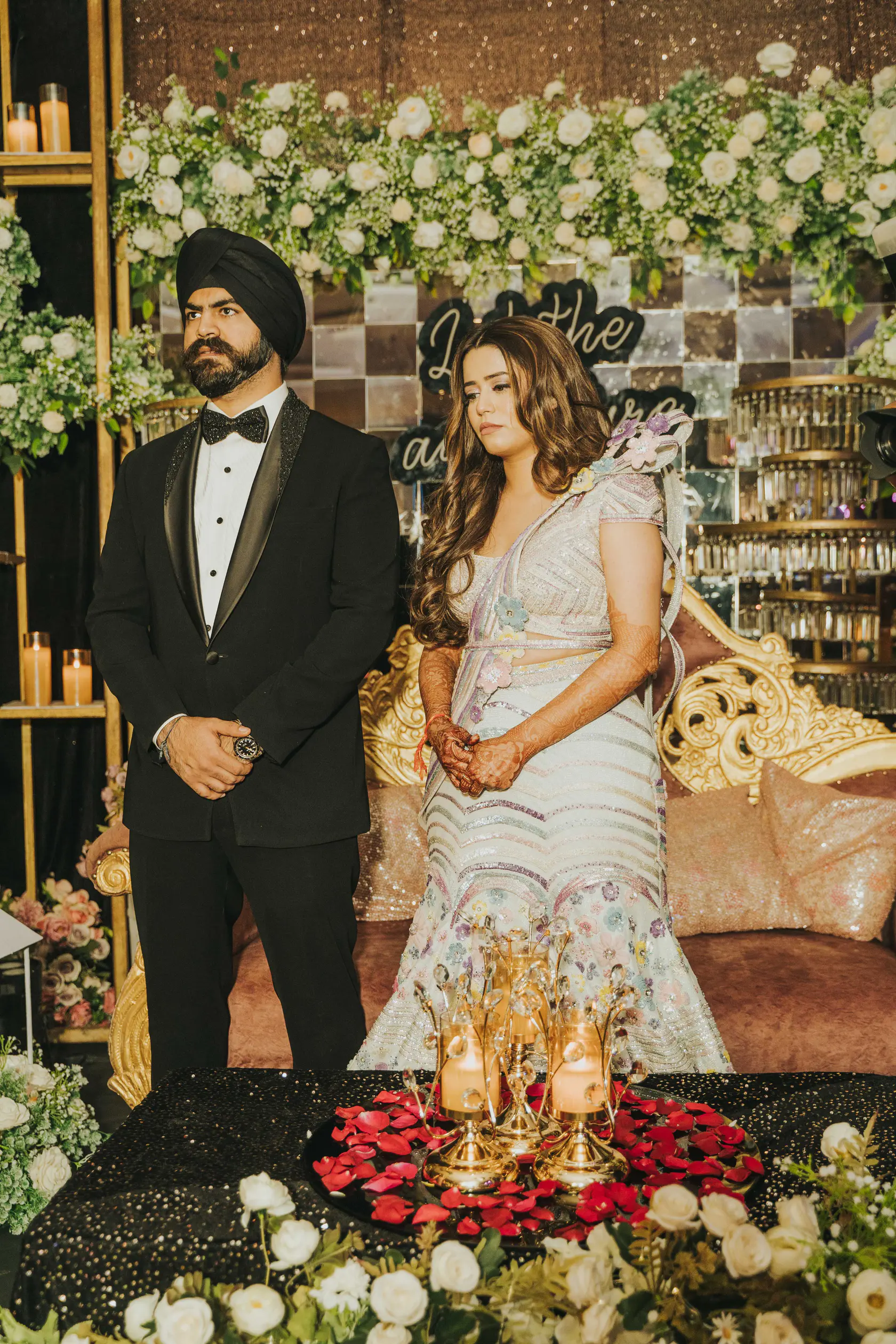 Indraneel and Sanchita photographed together during their cocktail