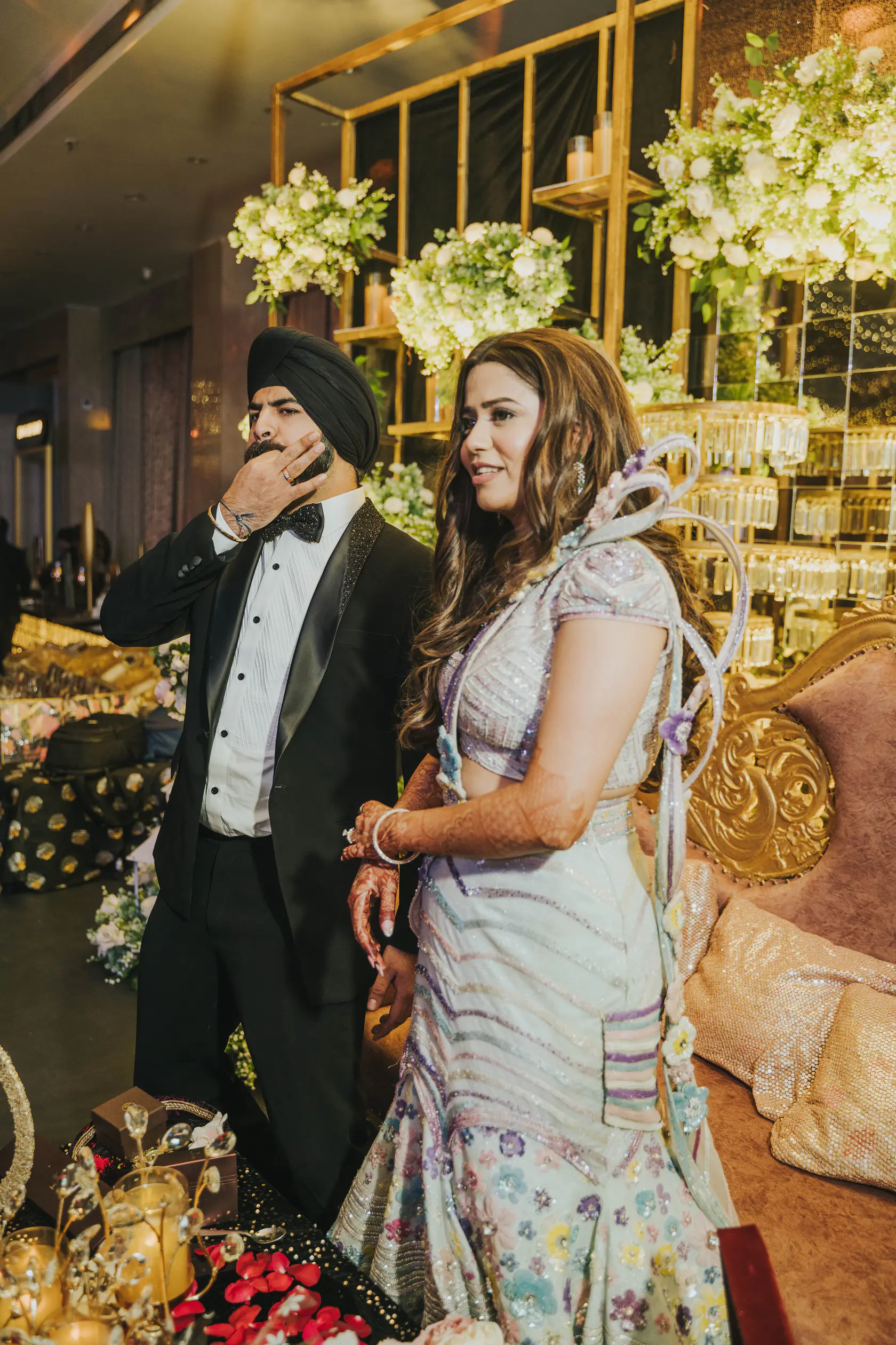 Indraneel and Sanchita photographed together during their cocktail