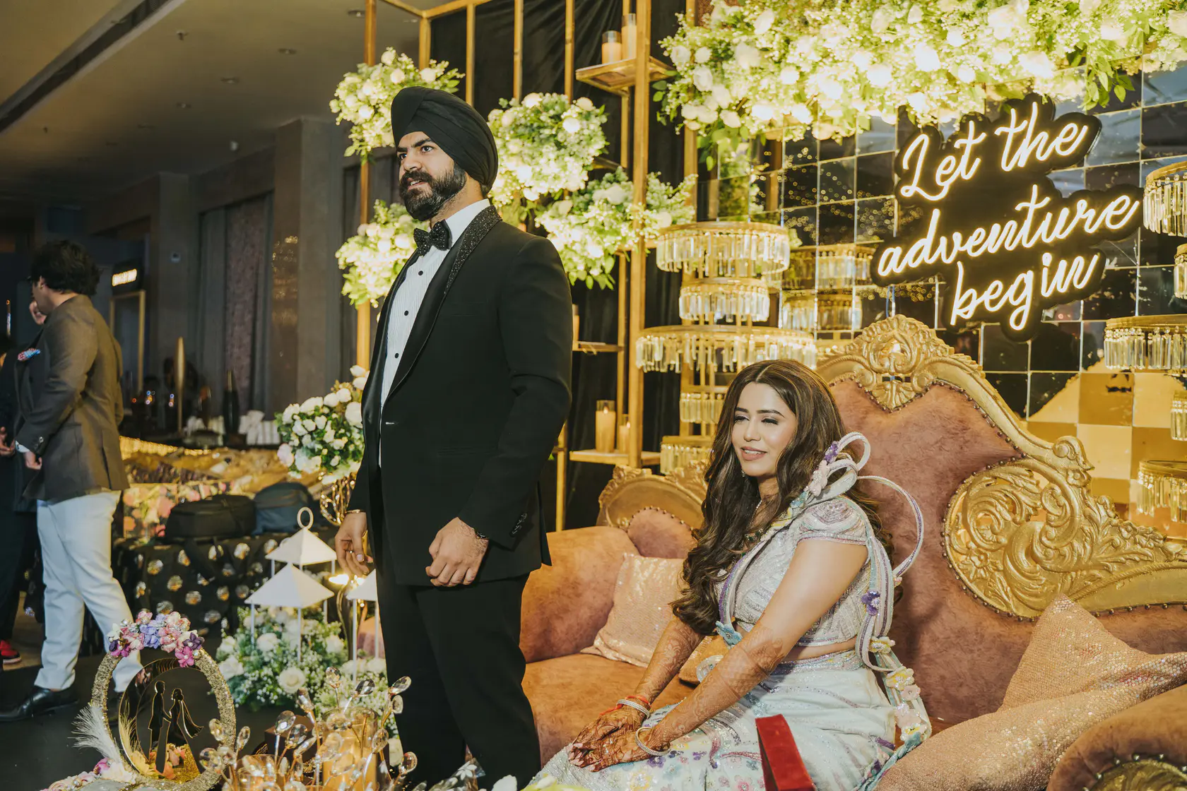 Indraneel and Sanchita photographed together during their cocktail