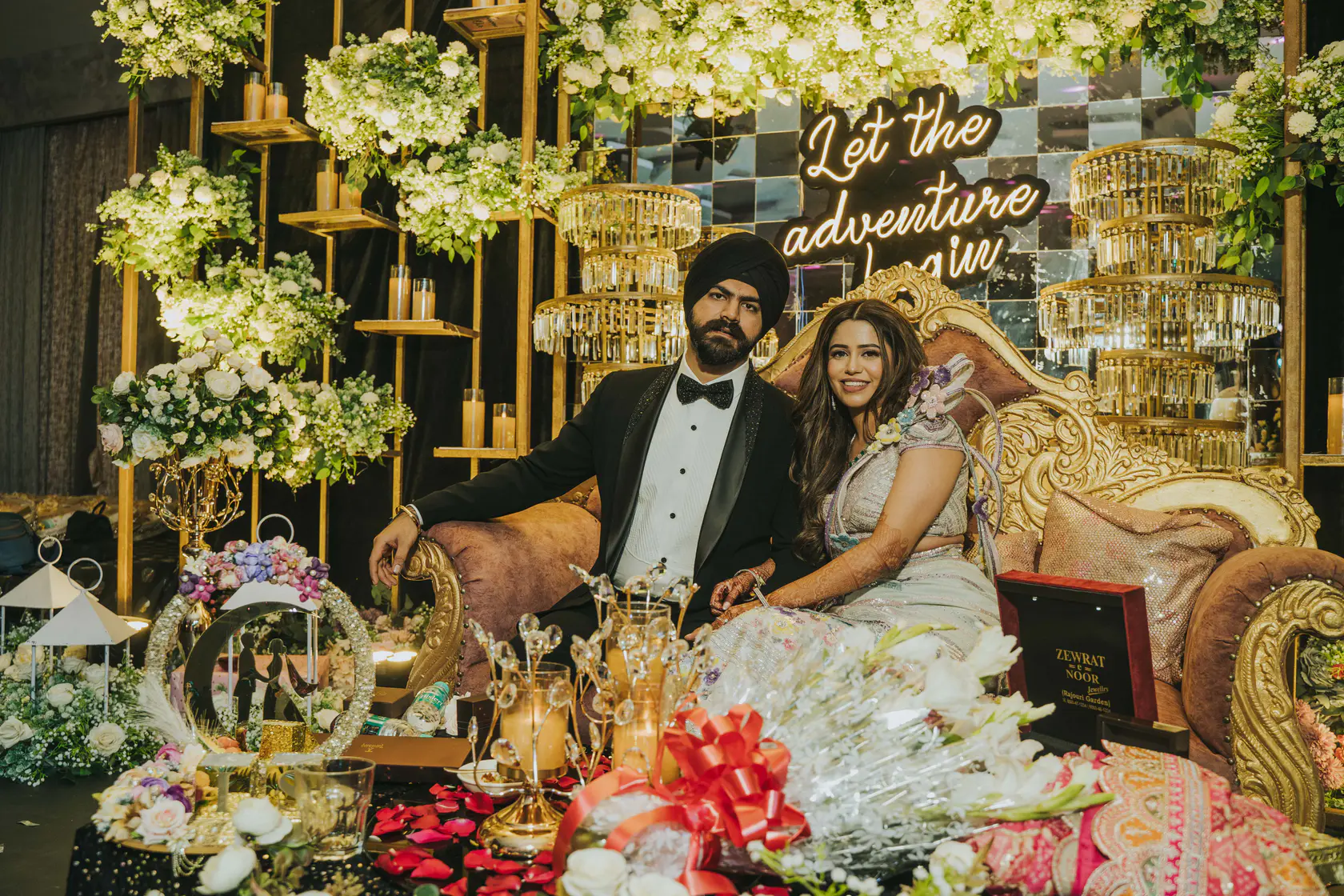 Indraneel and Sanchita photographed together during their cocktail