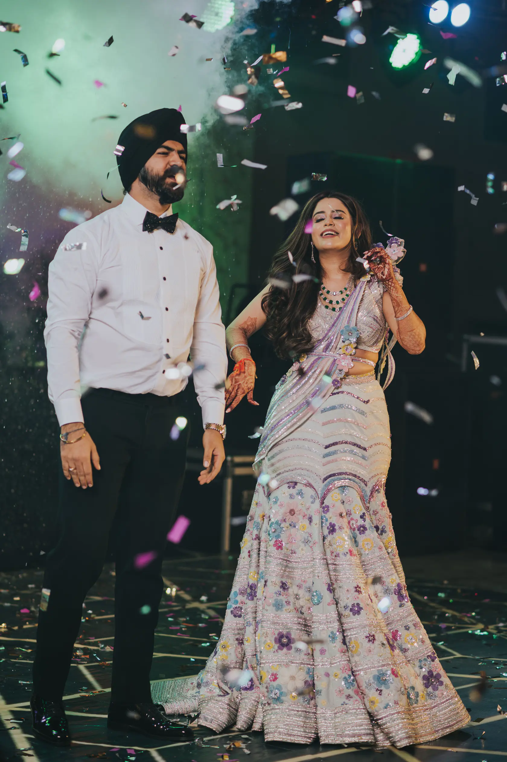 Indraneel and Sanchita photographed together during their cocktail