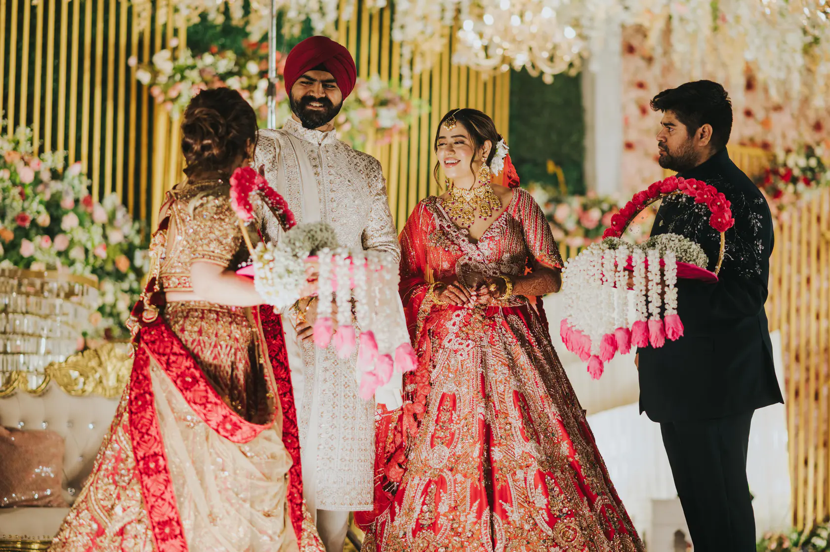 Indraneel and Sanchita photographed together during their reception