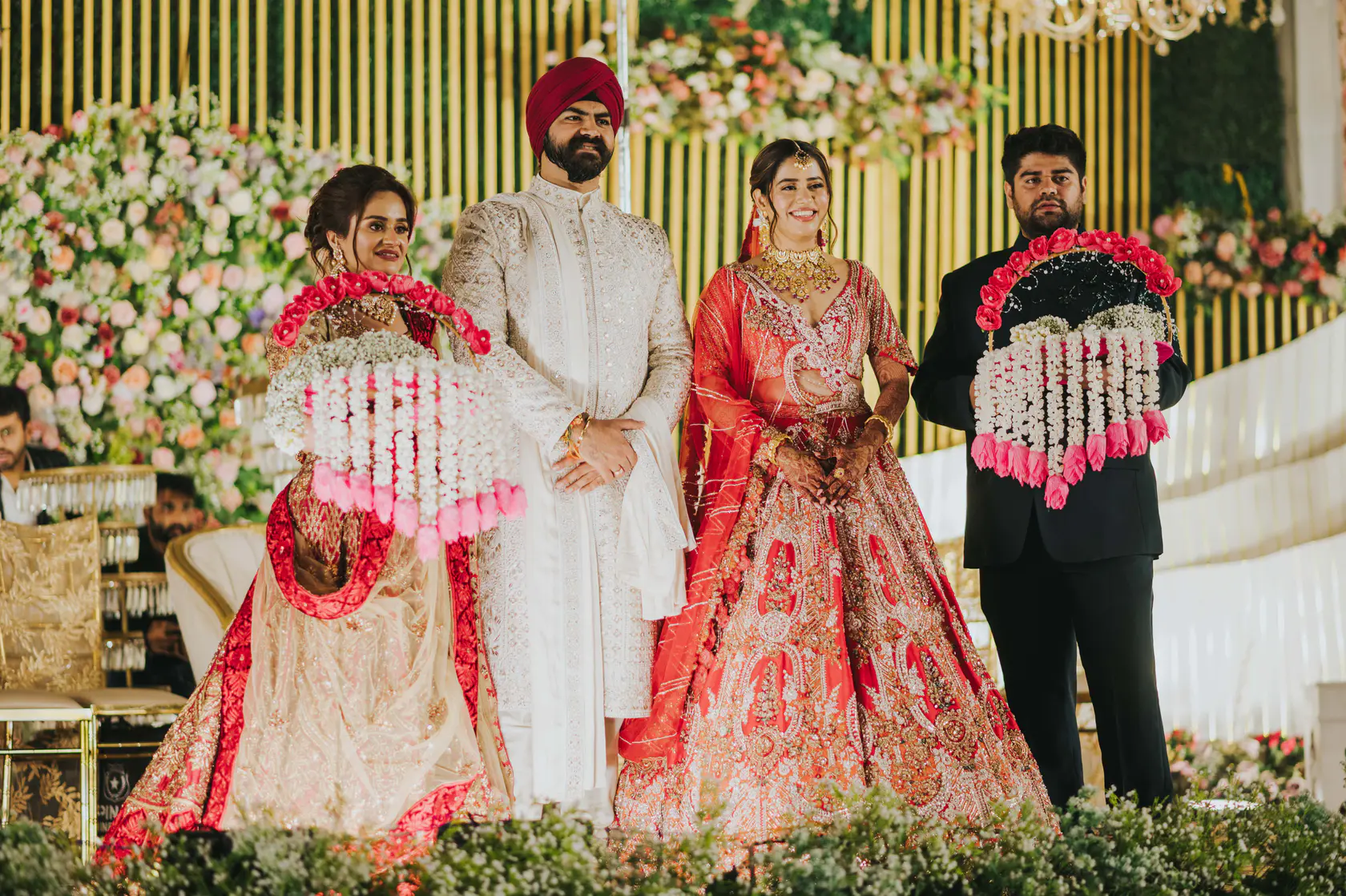 Indraneel and Sanchita photographed together during their reception