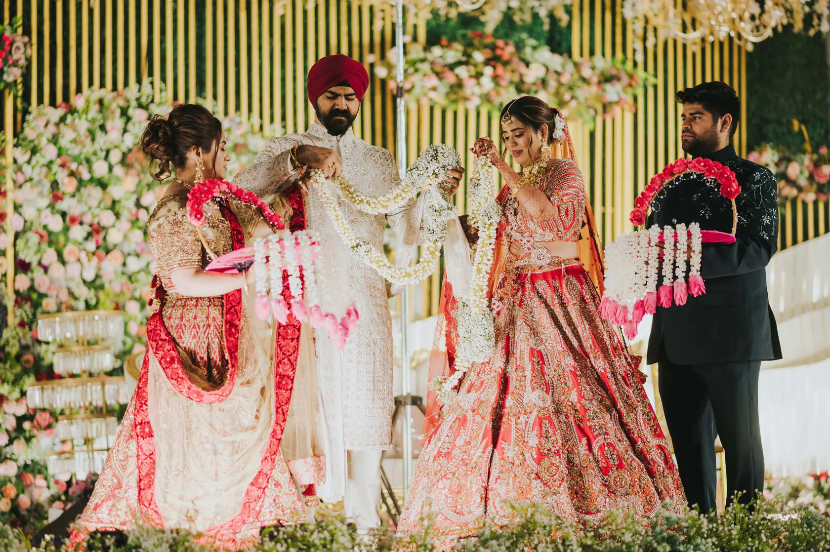 Indraneel and Sanchita photographed together during their reception