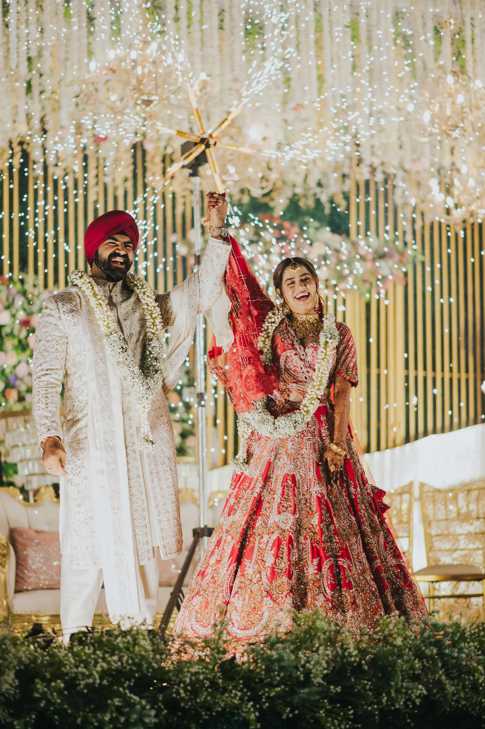 Indraneel and Sanchita photographed together during their reception