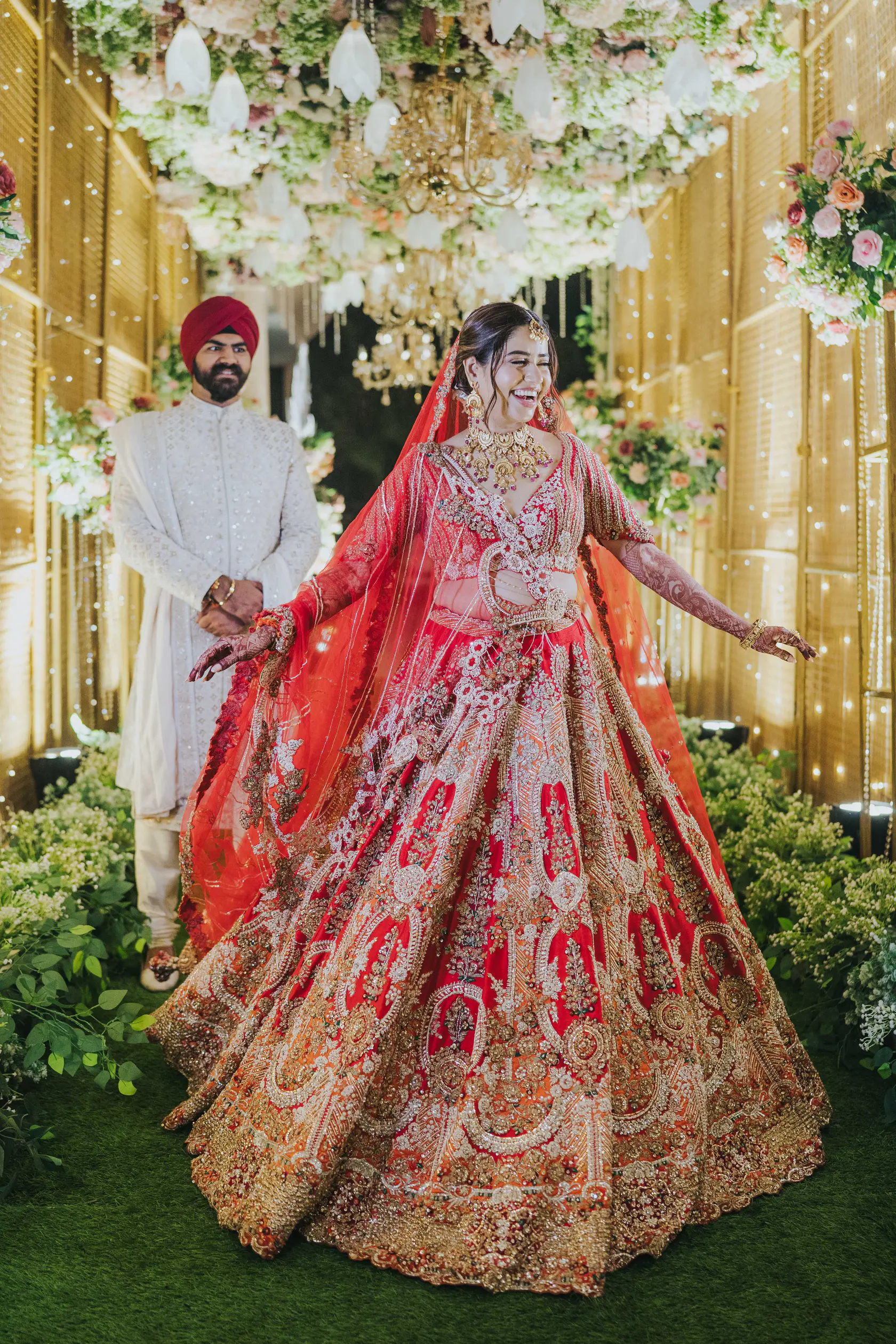 Indraneel and Sanchita photographed together during their reception