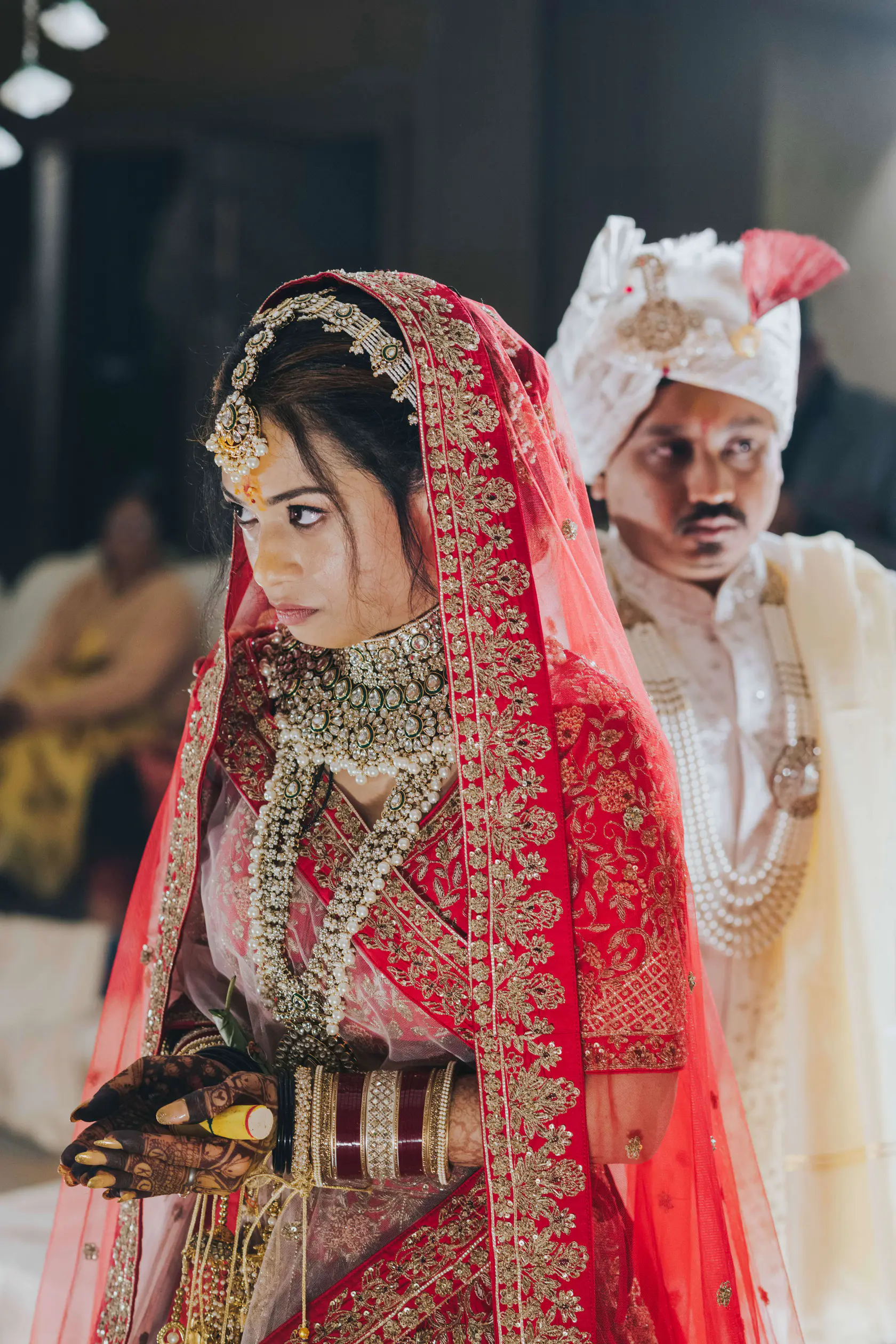Navankur and Aishwarya photographed together during their wedding ceremony