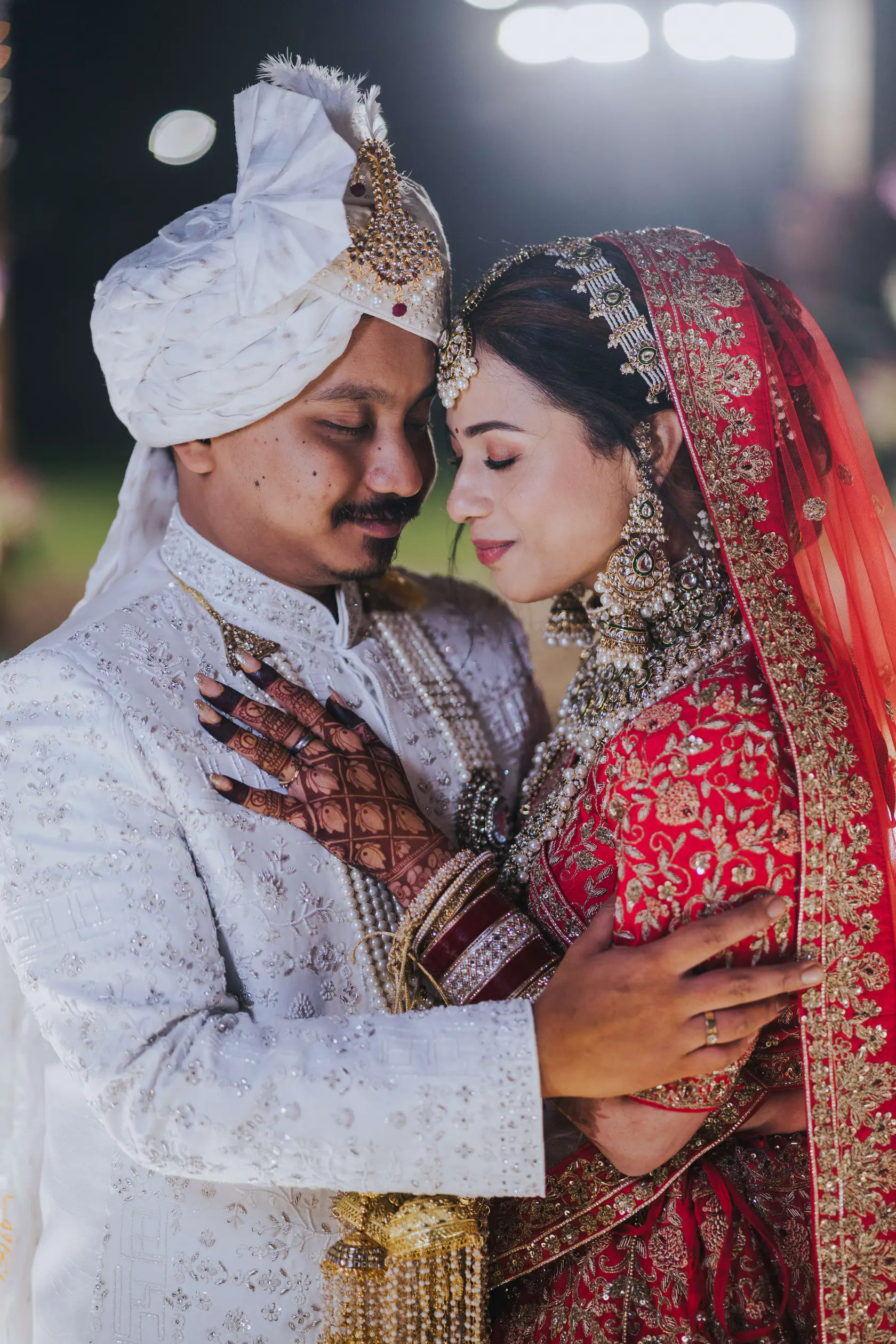 Navankur and Aishwarya photographed together during their wedding ceremony