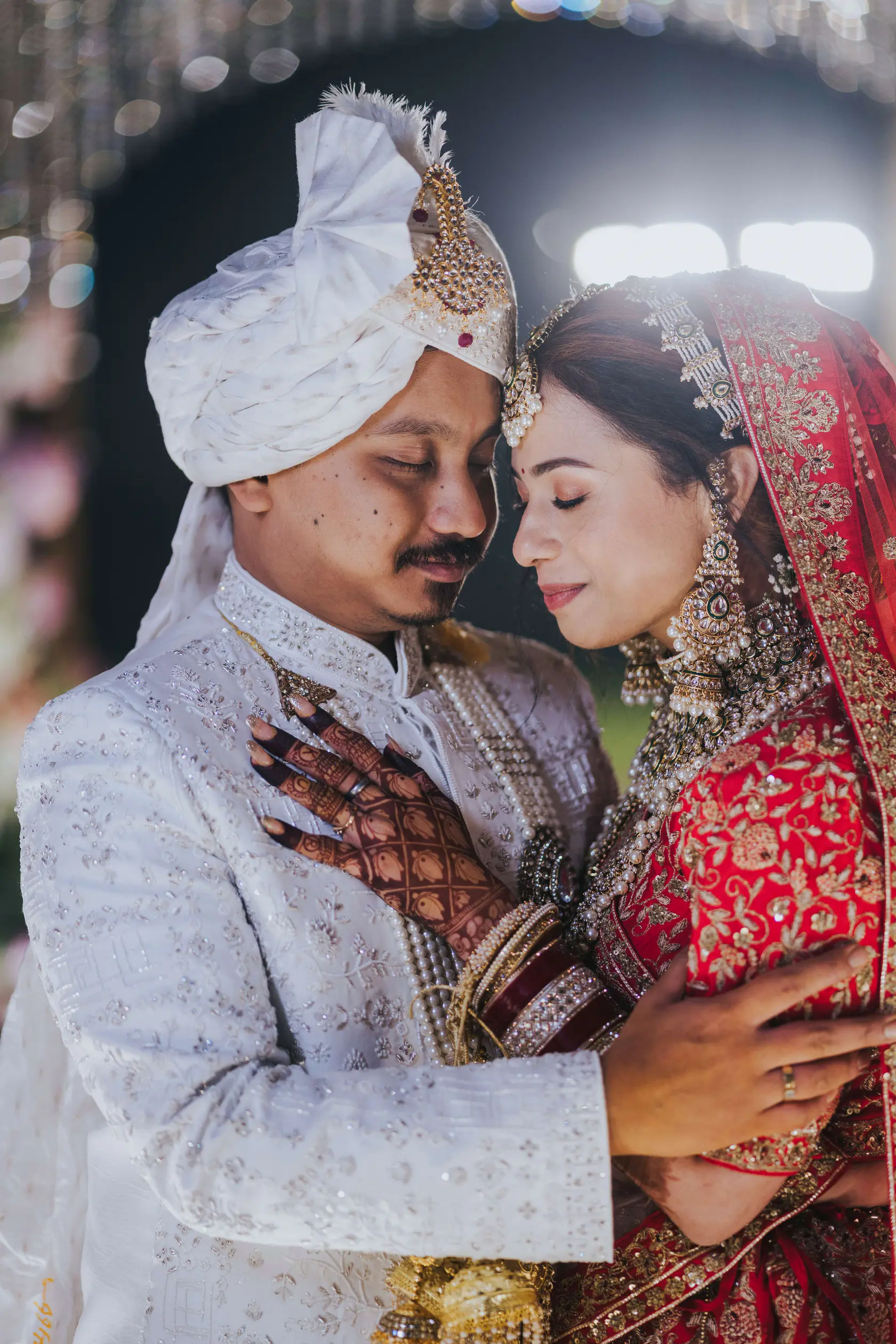 Navankur and Aishwarya photographed together during their wedding ceremony