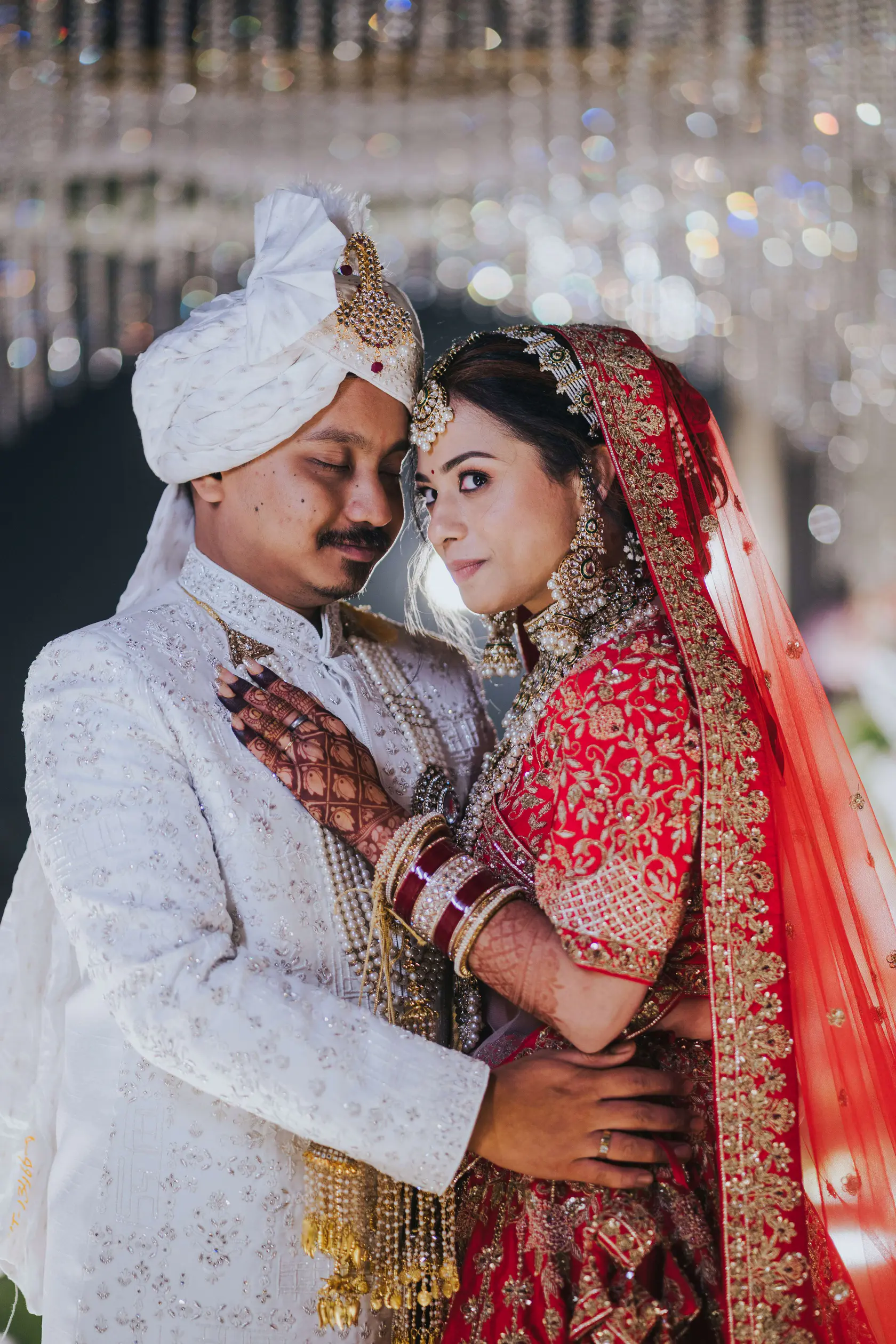 Navankur and Aishwarya photographed together during their wedding ceremony