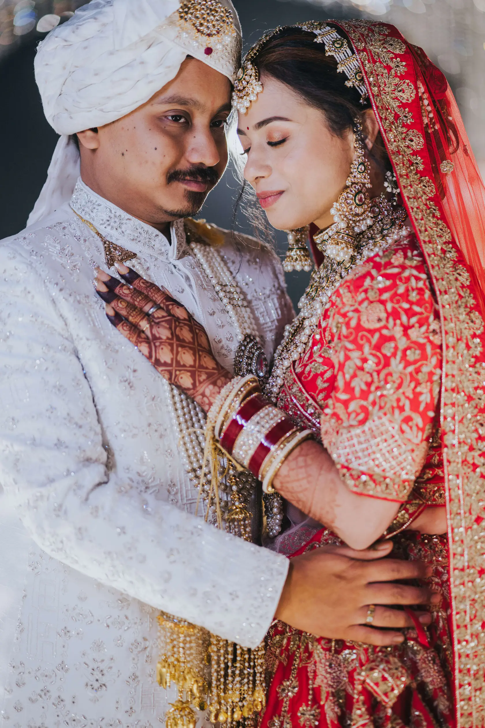Navankur and Aishwarya photographed together during their wedding ceremony