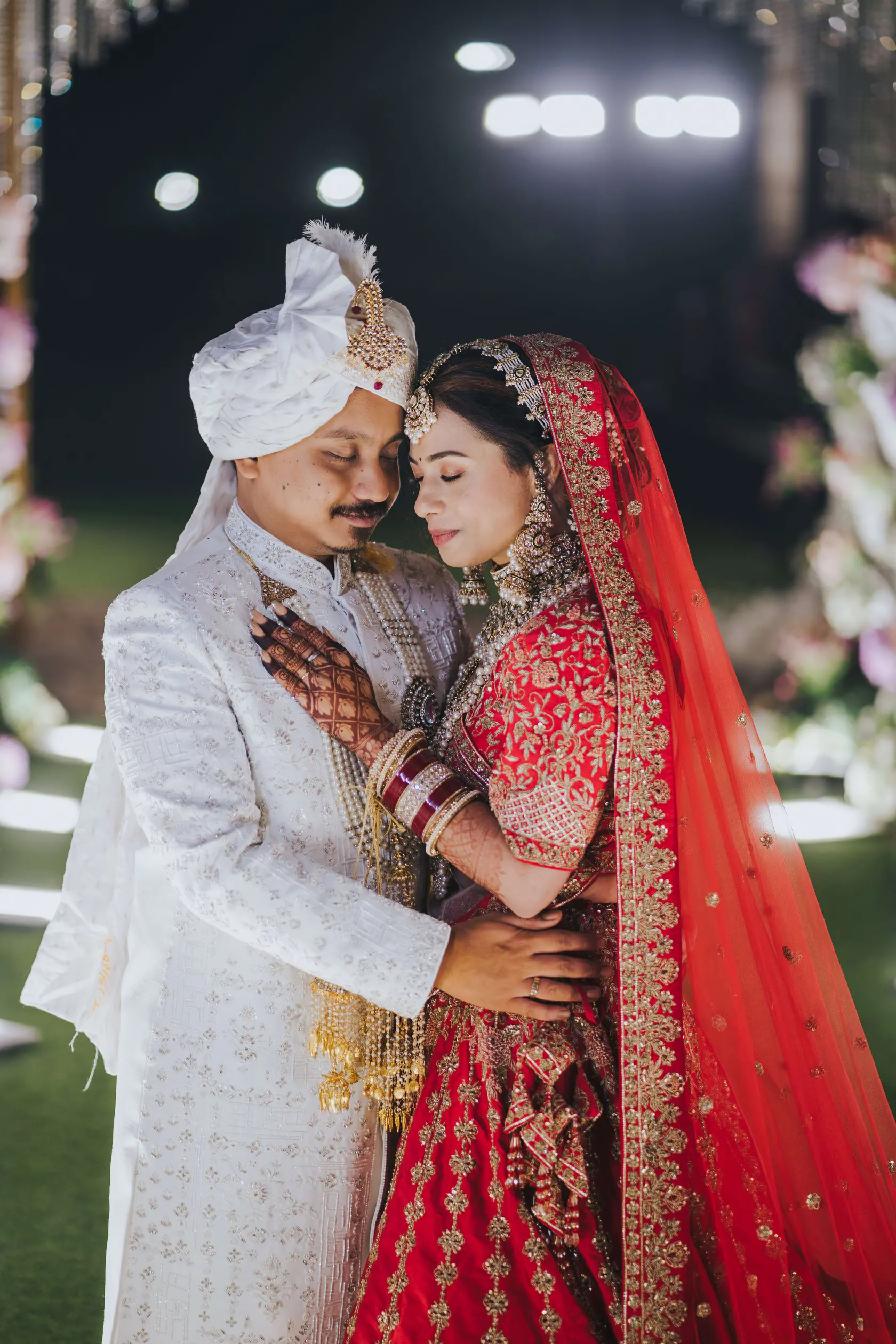 Navankur and Aishwarya photographed together during their wedding ceremony