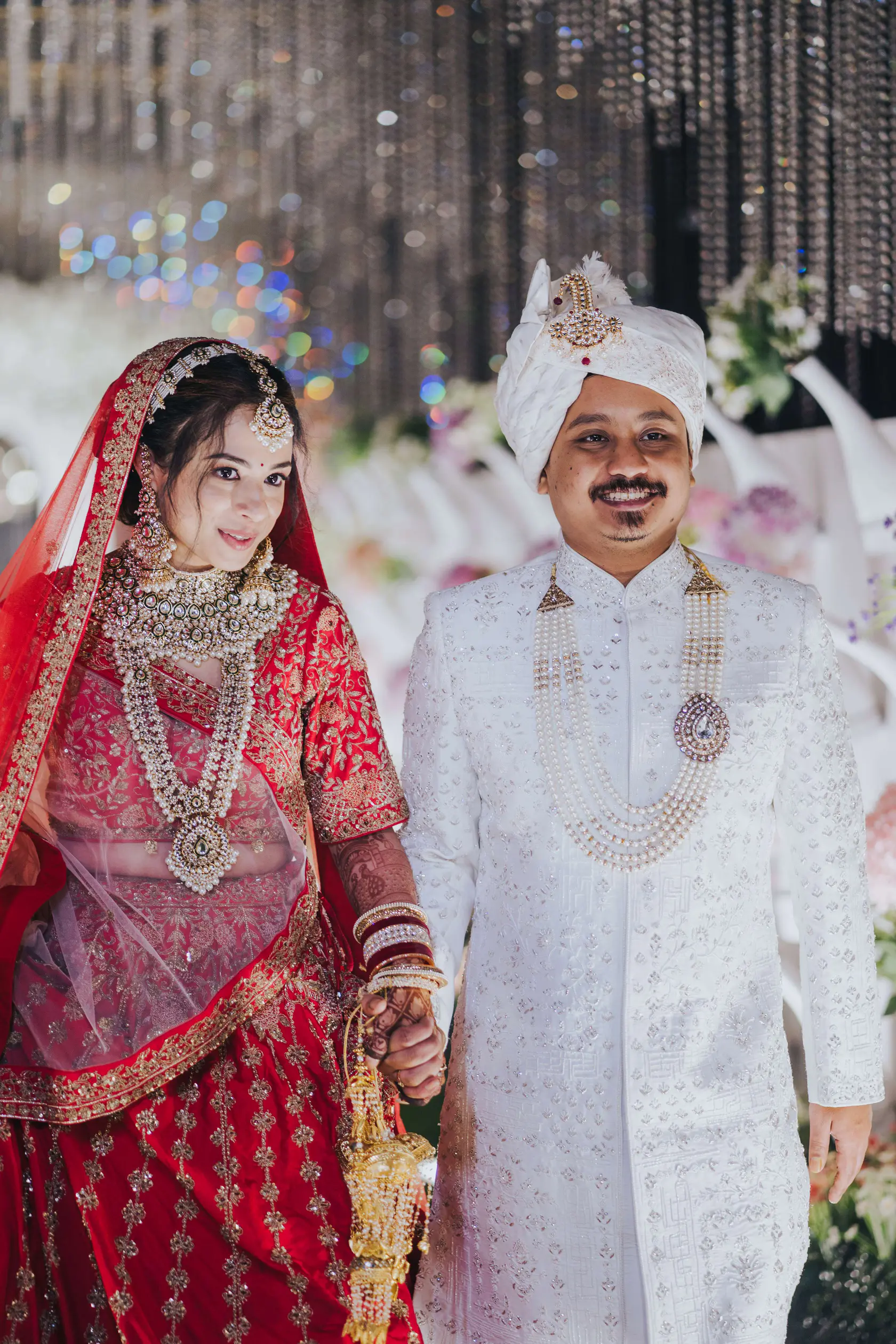 Navankur and Aishwarya photographed together during their wedding ceremony