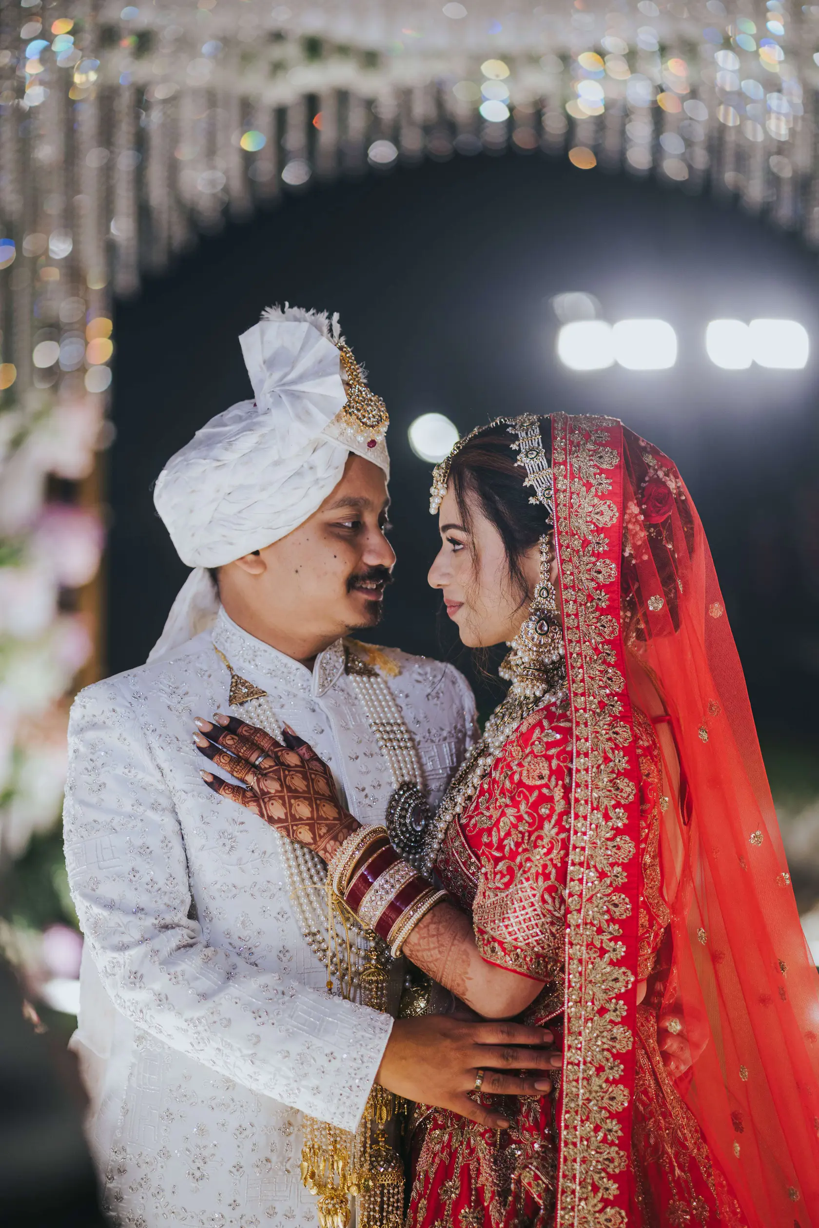 Navankur and Aishwarya photographed together during their wedding ceremony