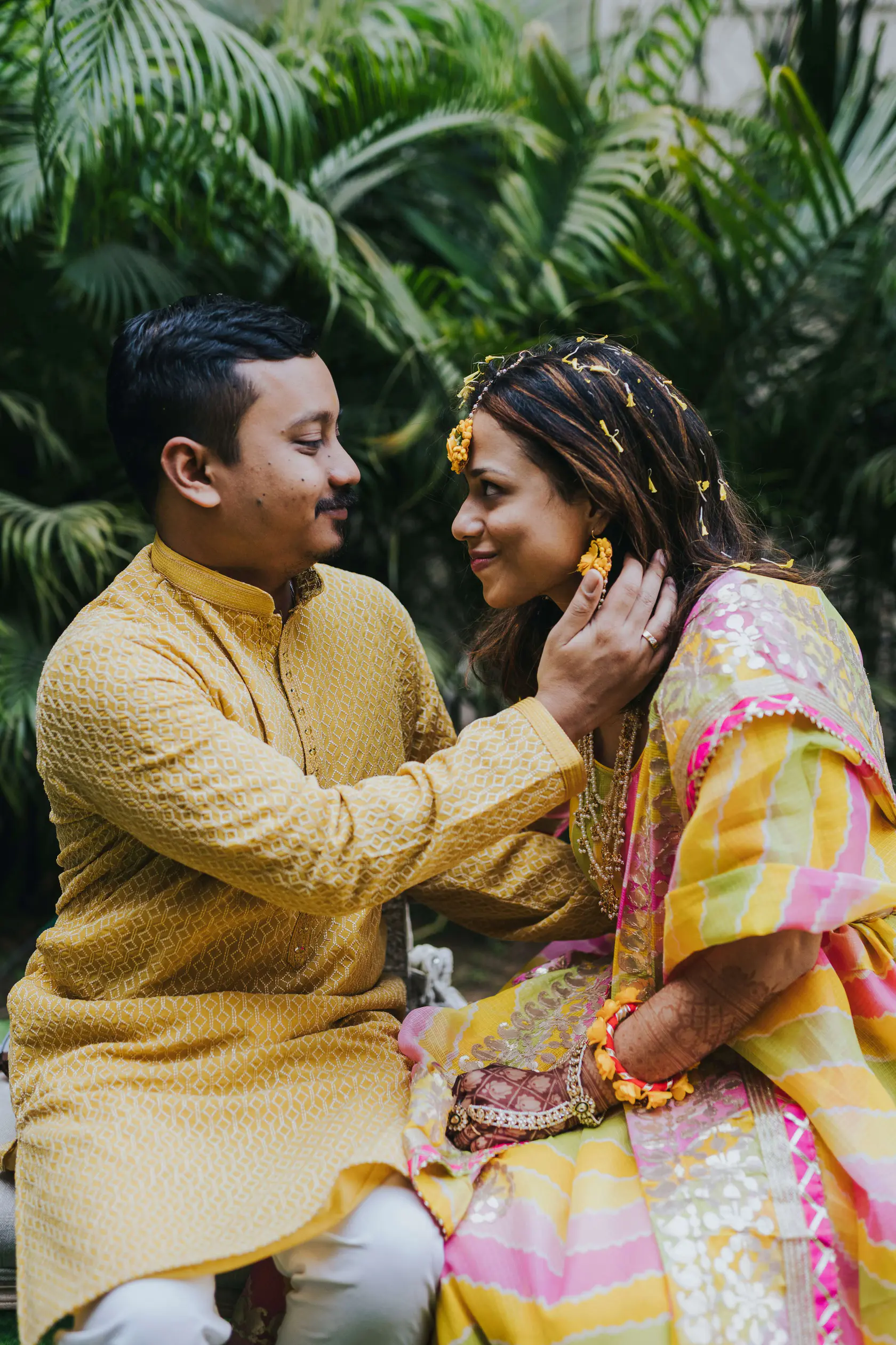 Navankur and Aishwarya photographed together during their haldi