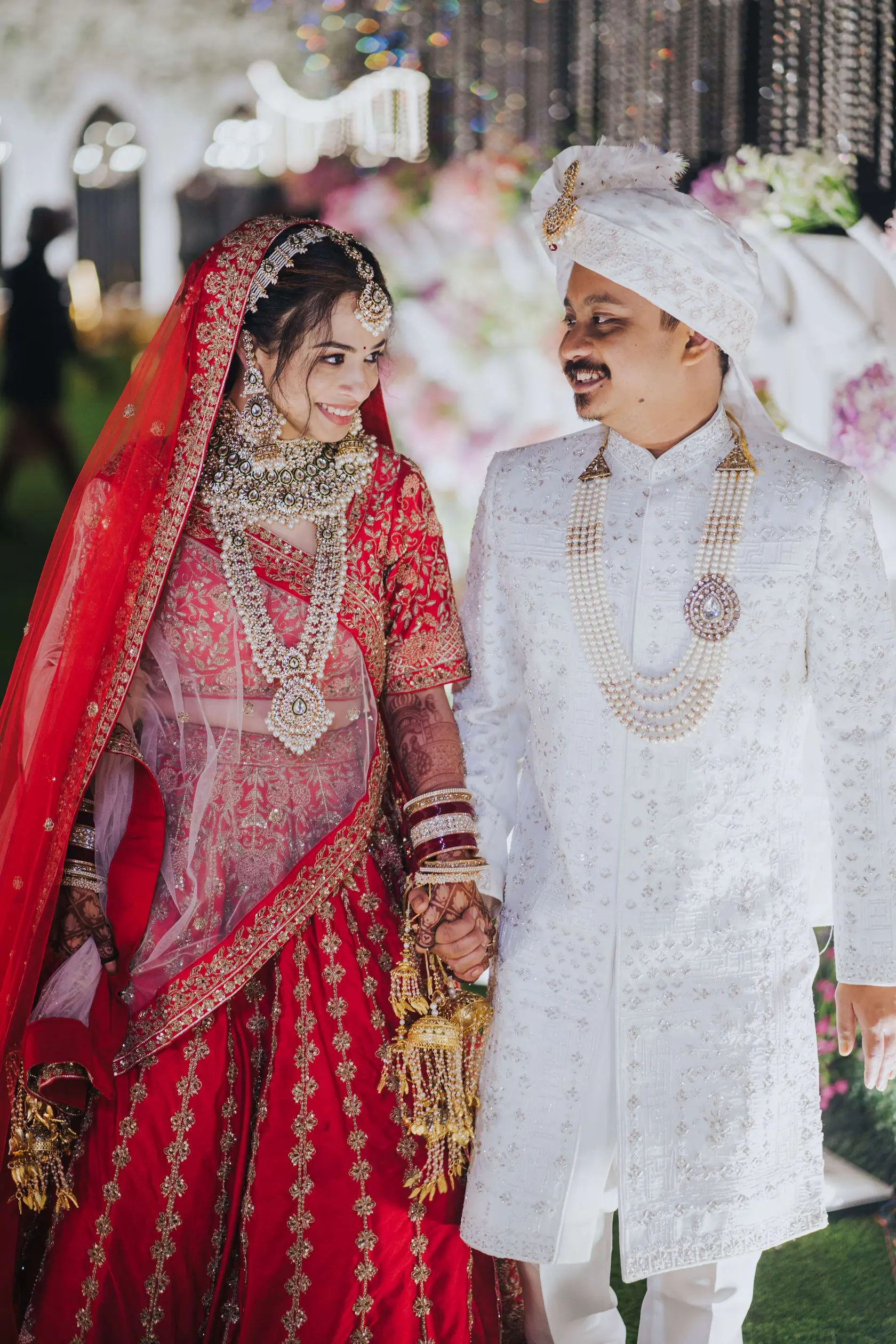 Navankur and Aishwarya photographed together during their wedding ceremony