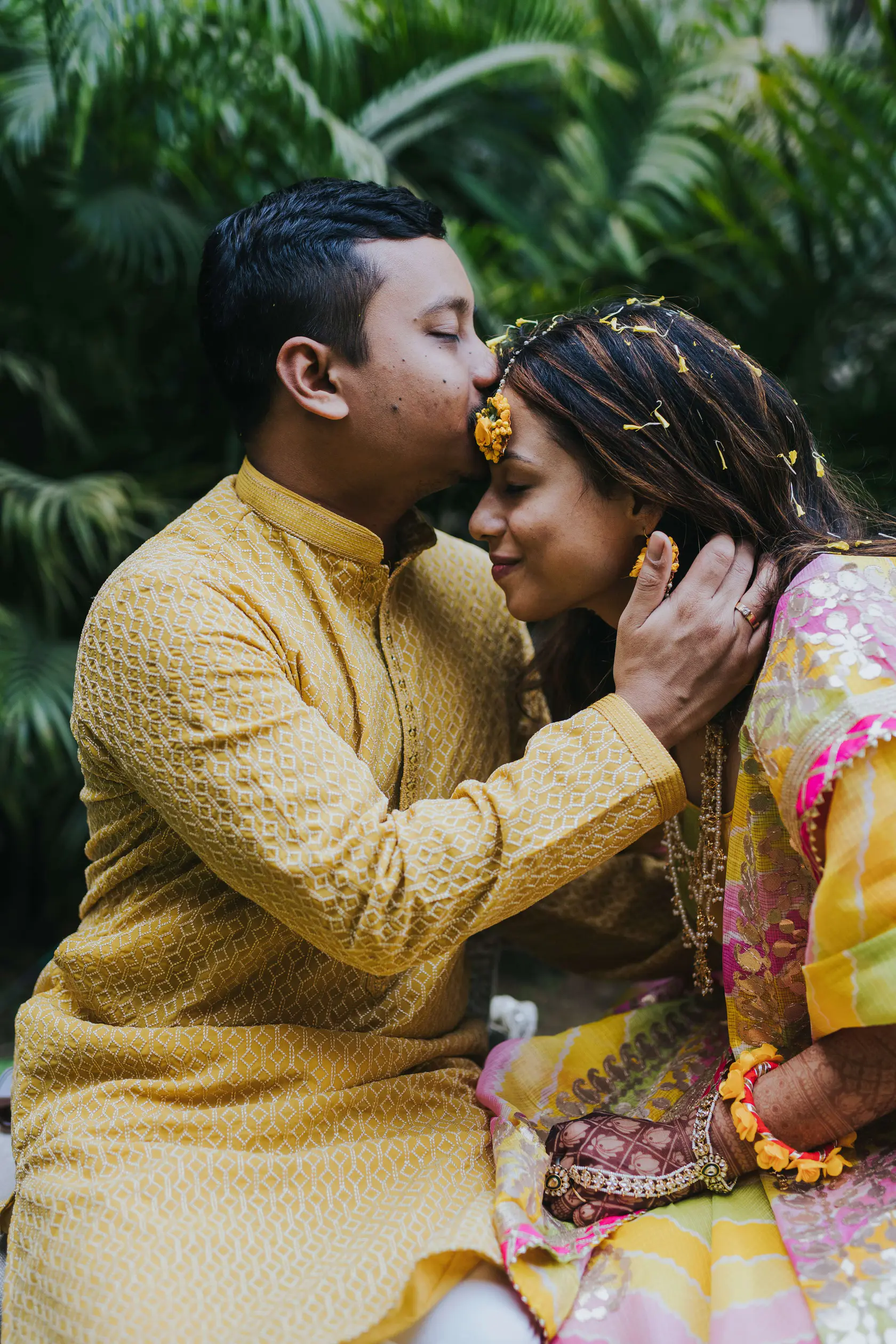 Navankur and Aishwarya photographed together during their haldi