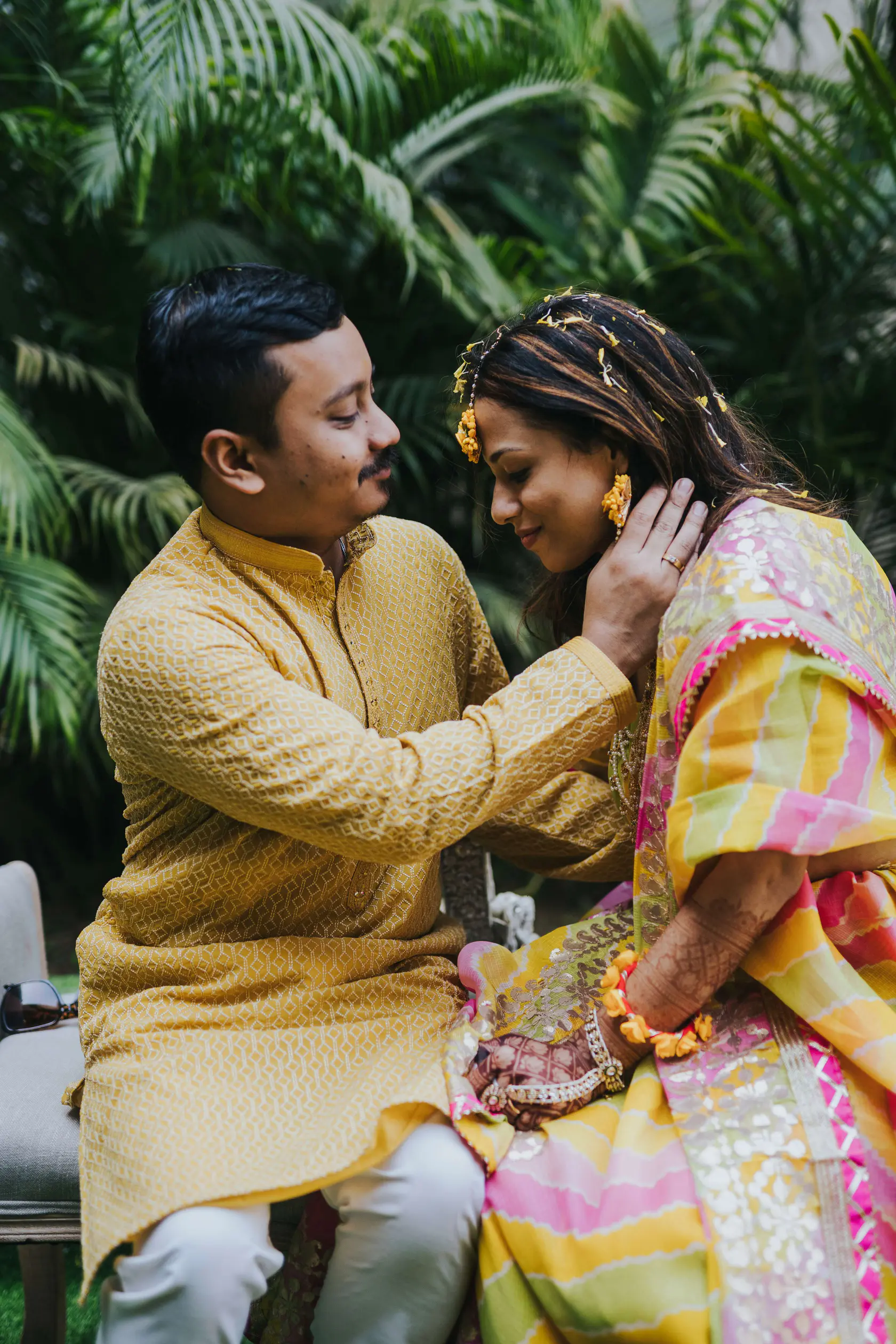 Navankur and Aishwarya photographed together during their haldi