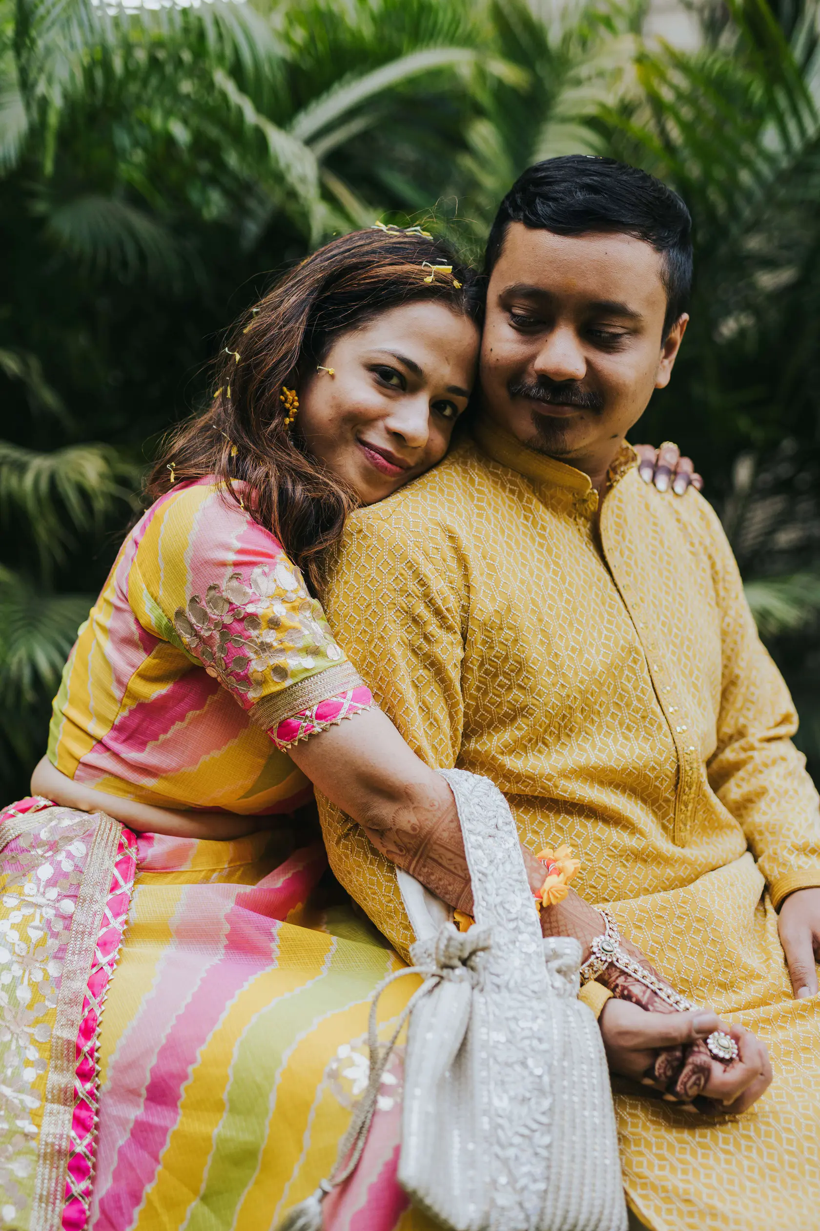 Navankur and Aishwarya photographed together during their haldi